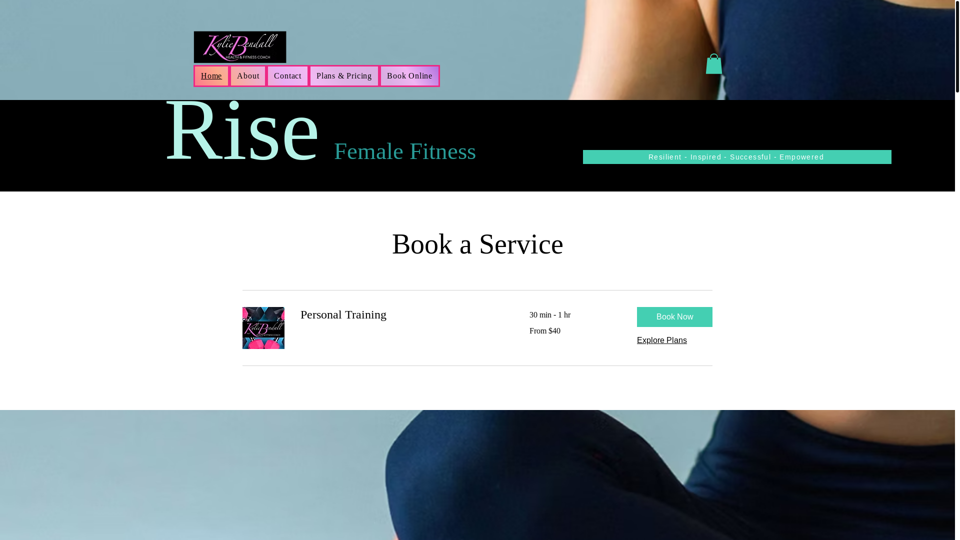 website screenshot of https://risefemalefitness.com.au/