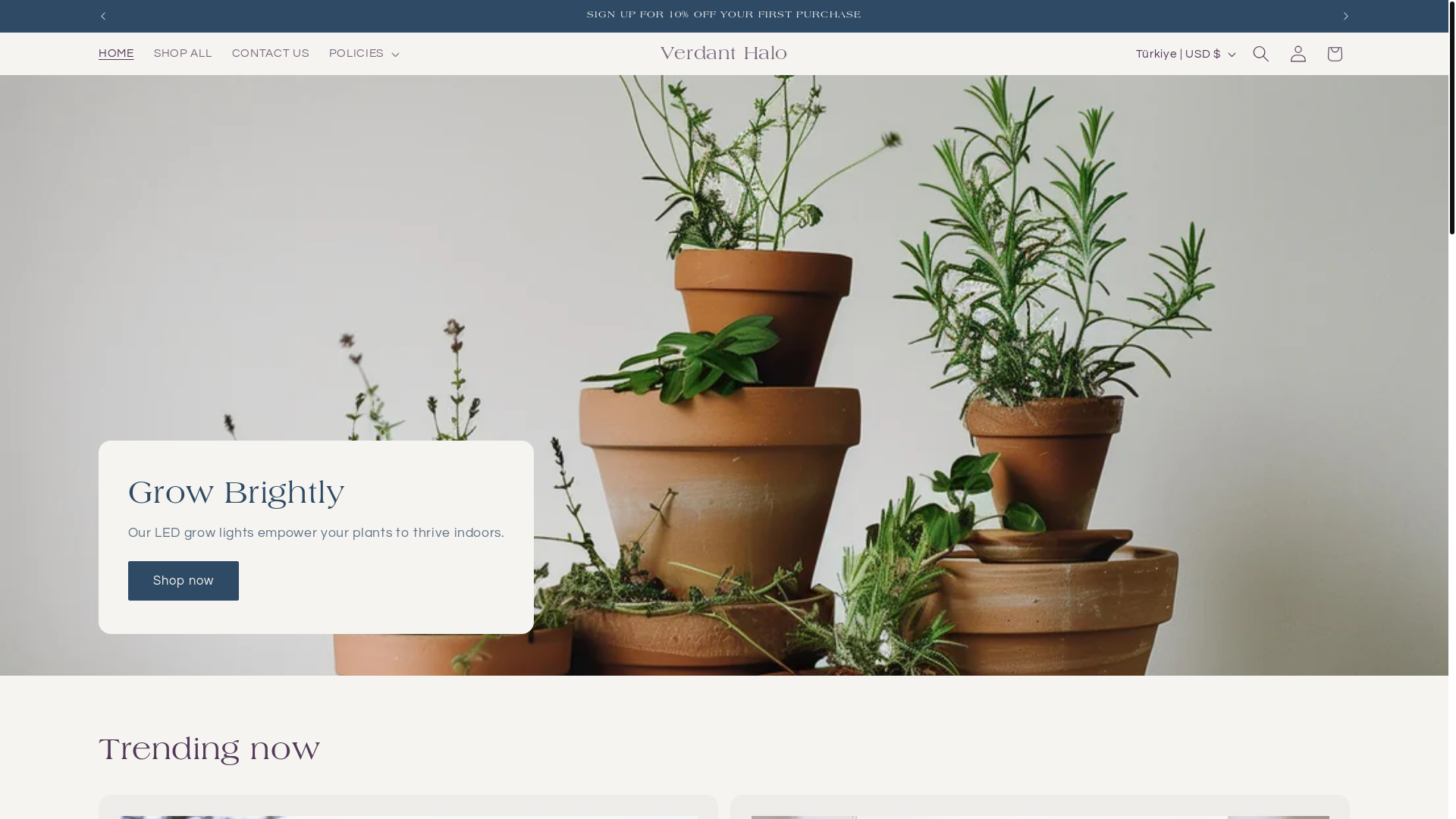 website screenshot of https://verdanthalo.shop/