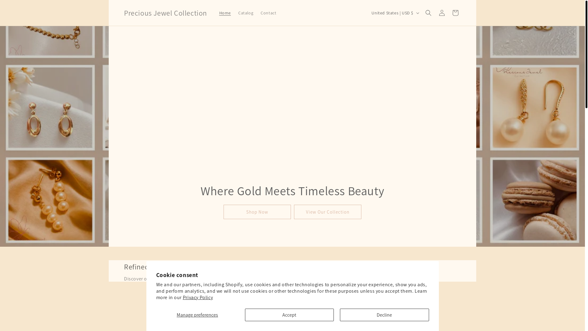 website screenshot of https://preciousjewelcollection.com/