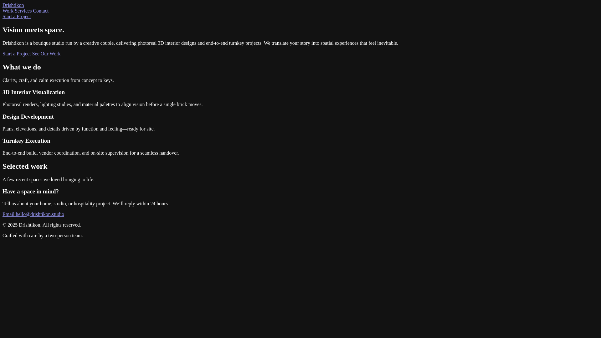 website screenshot of https://drishtikon.design/
