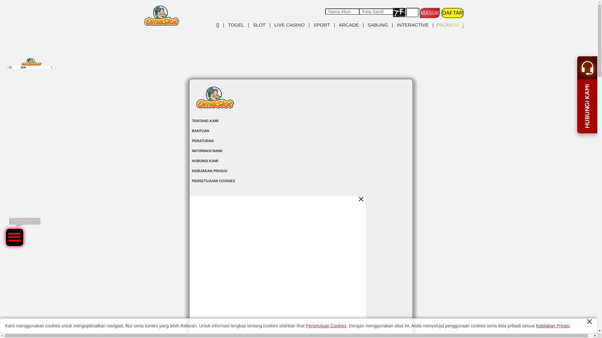 website screenshot of https://omaslotmantap.online/