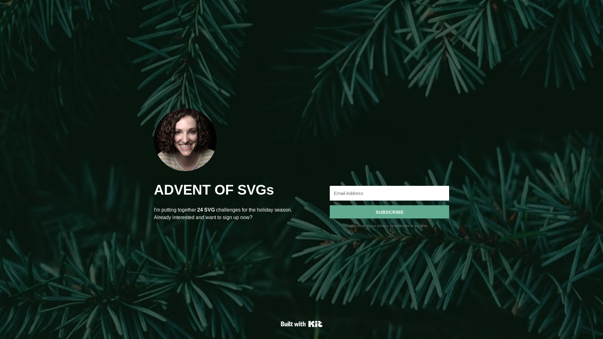 website screenshot of https://adventofsvg.com/