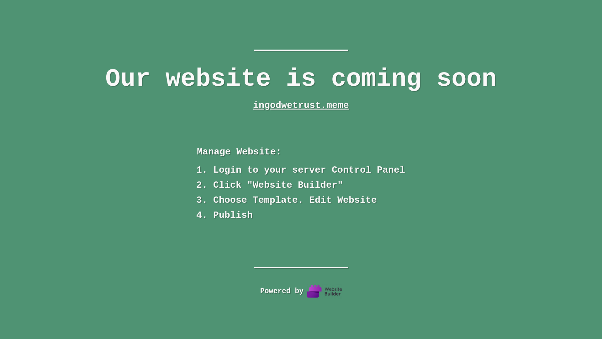website screenshot of https://ingodwetrust.meme/