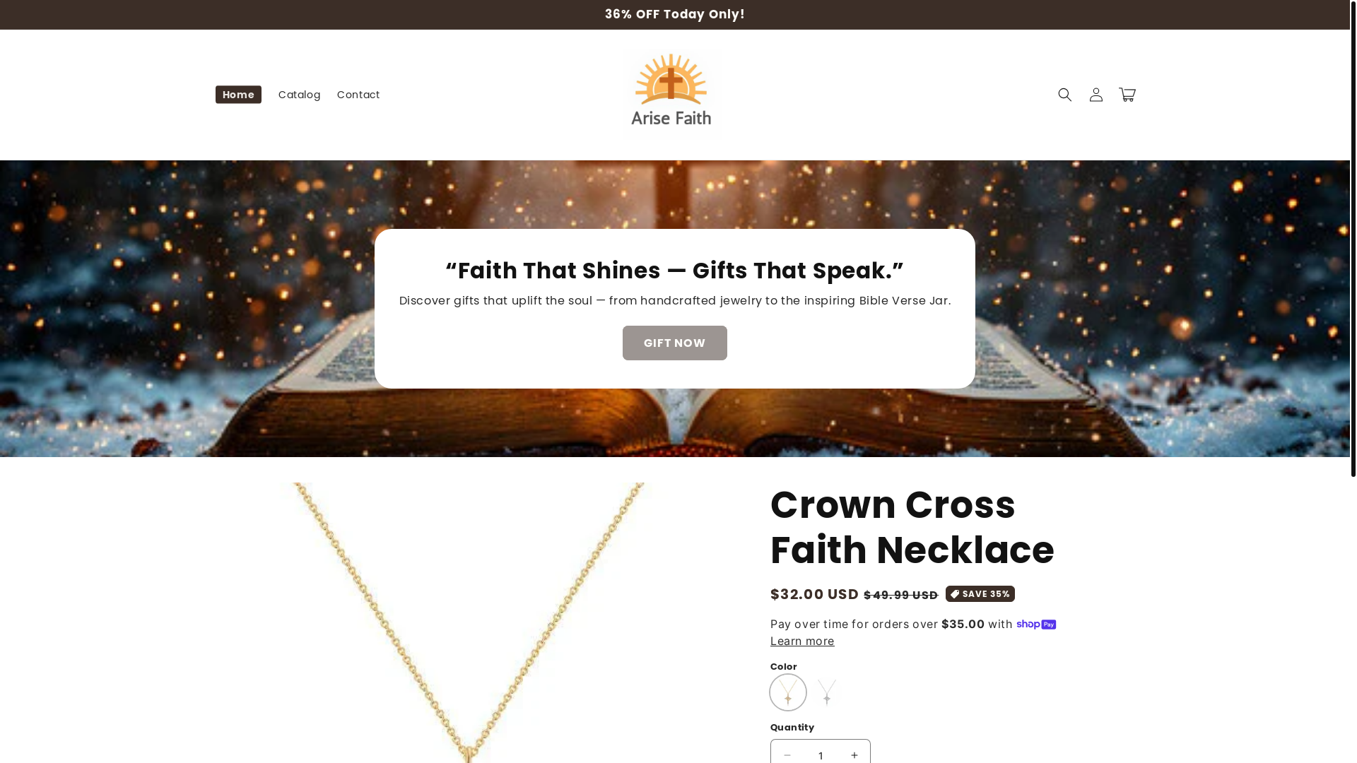 website screenshot of https://arisefaith.shop/