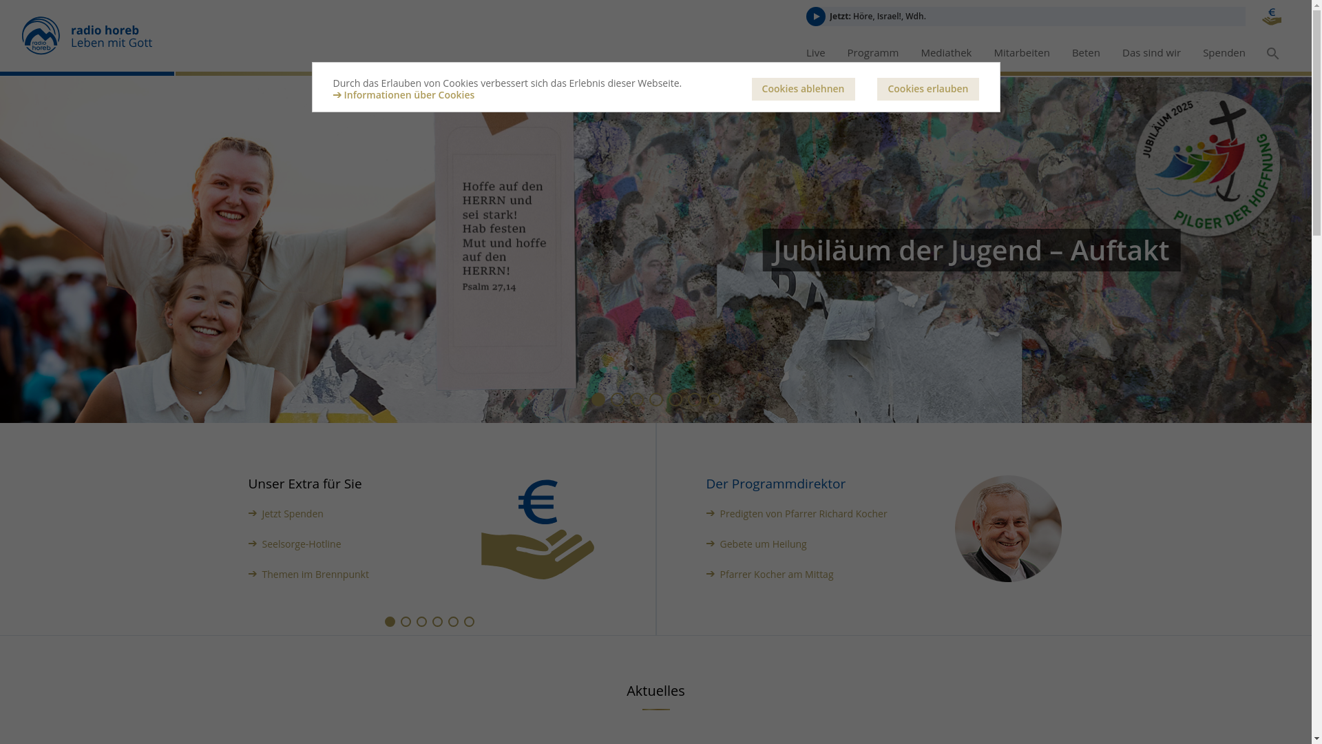 website screenshot of https://horeb.org/