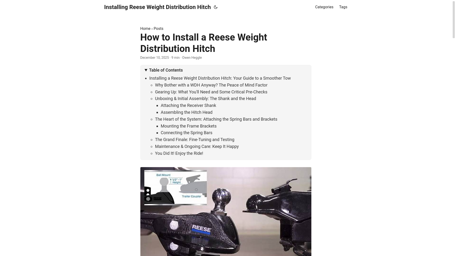 website screenshot of https://installingreeseweightdistributionhitch.pages.dev/