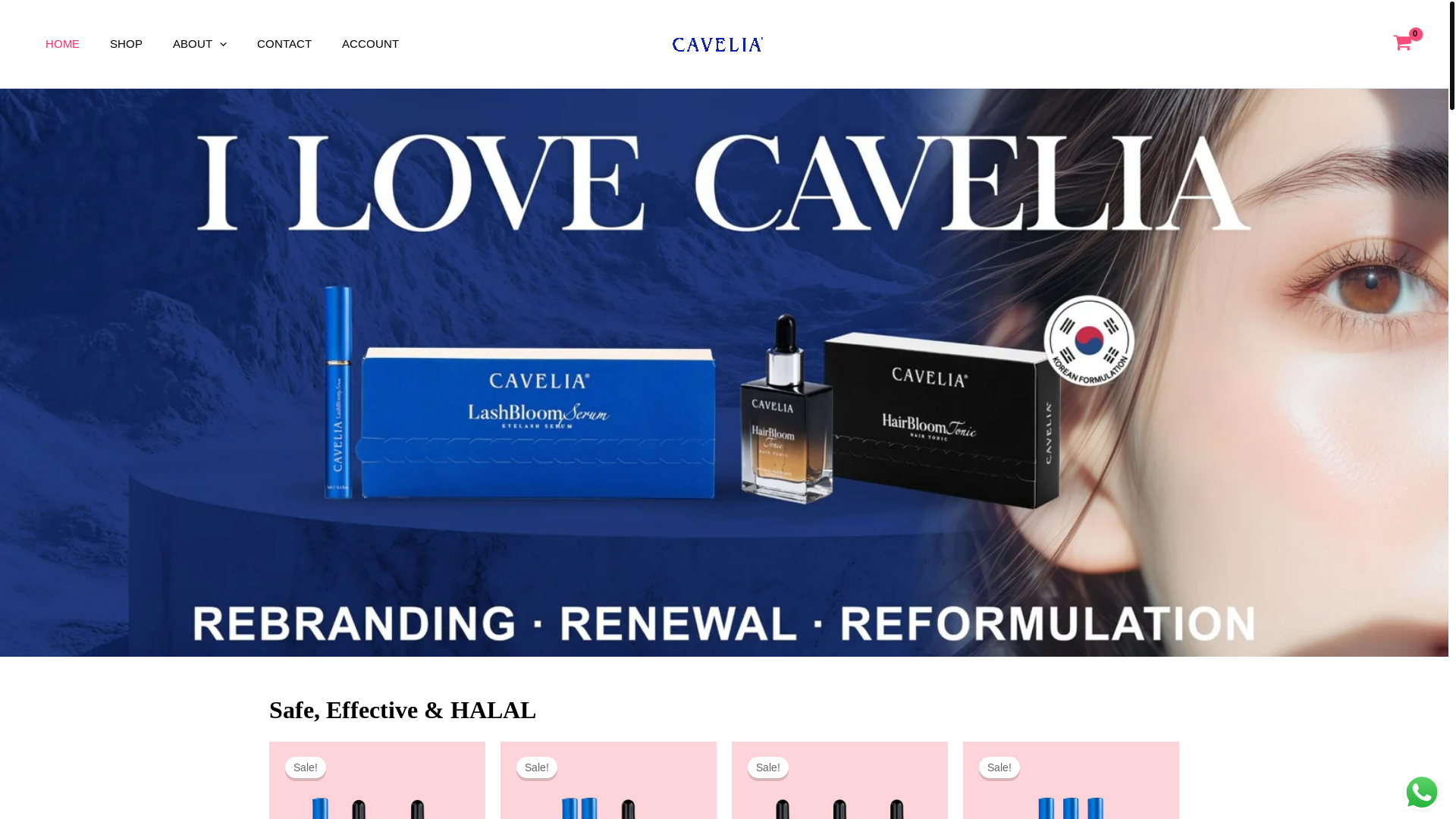 website screenshot of https://caveliaofficial.com/