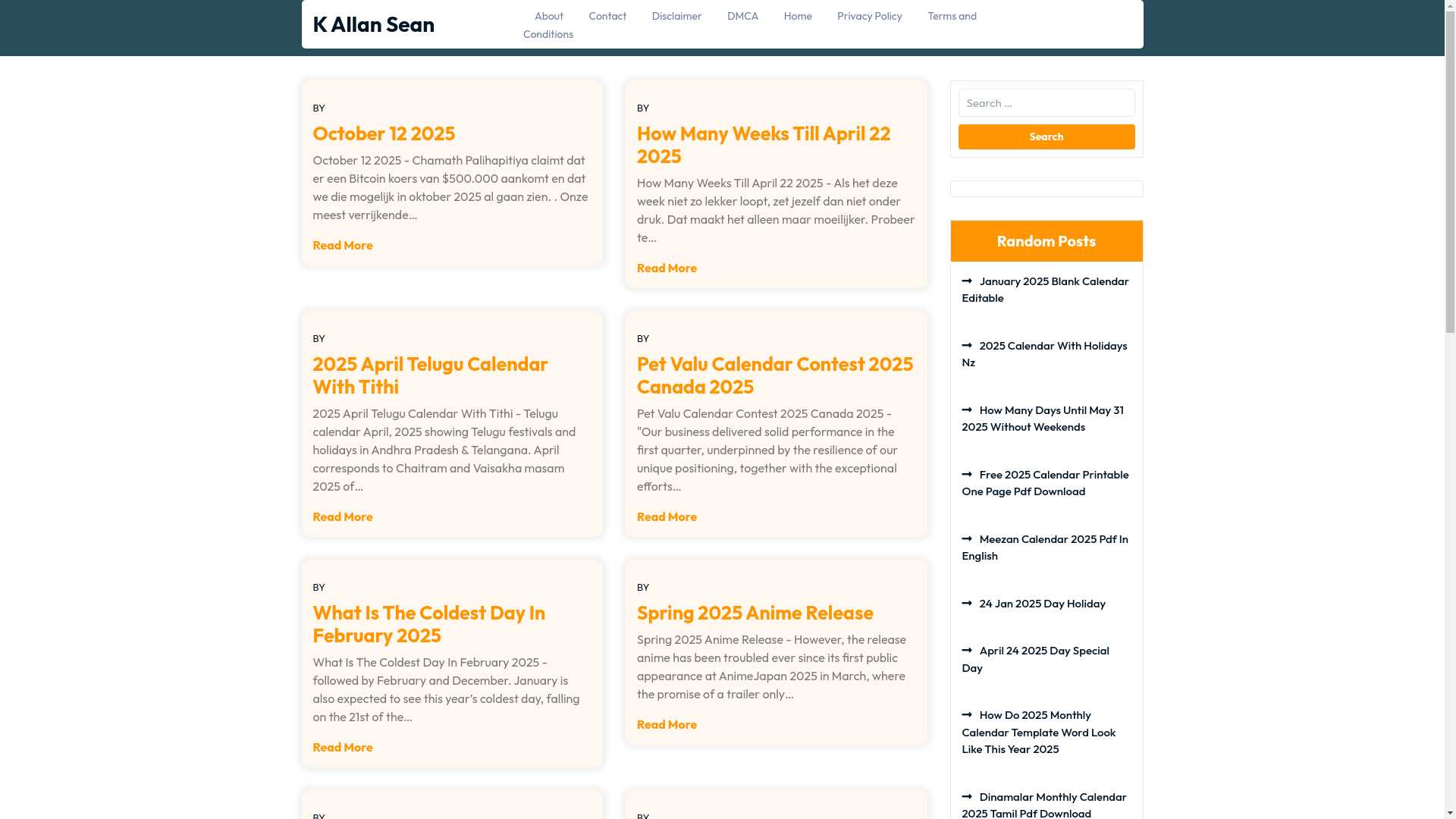 website screenshot of https://kallansean.pages.dev/