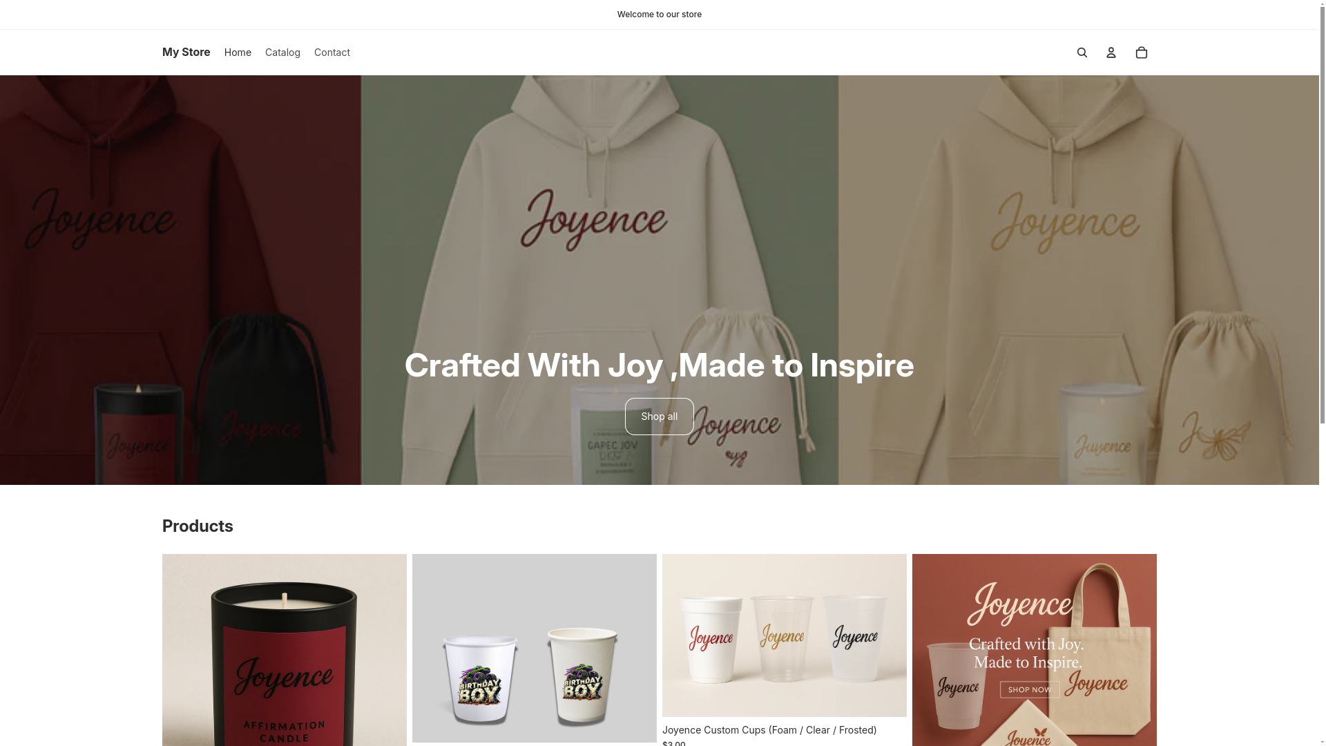 website screenshot of https://joyenceinspired.com/
