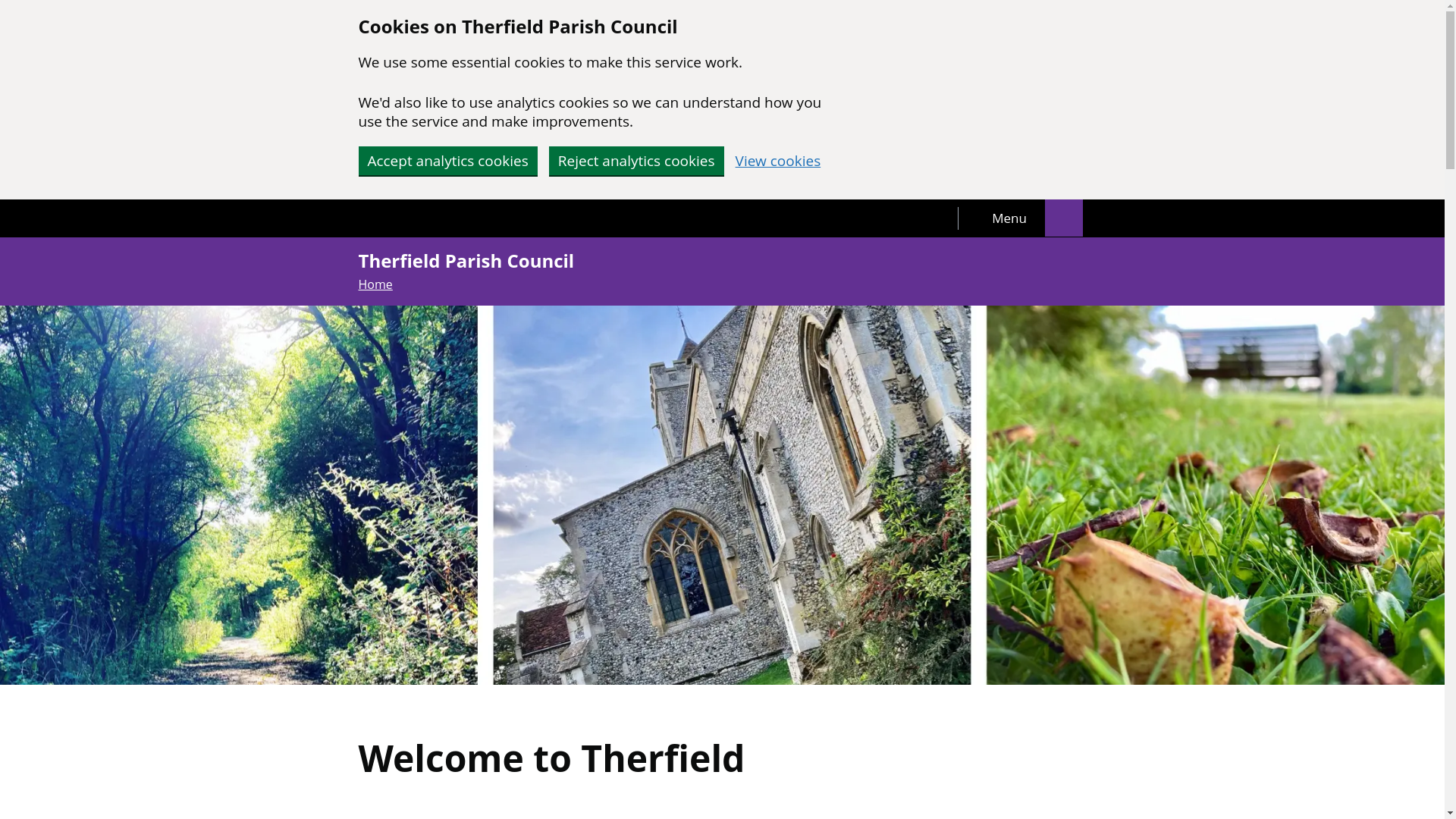 website screenshot of https://therfieldparishcouncil.gov.uk/