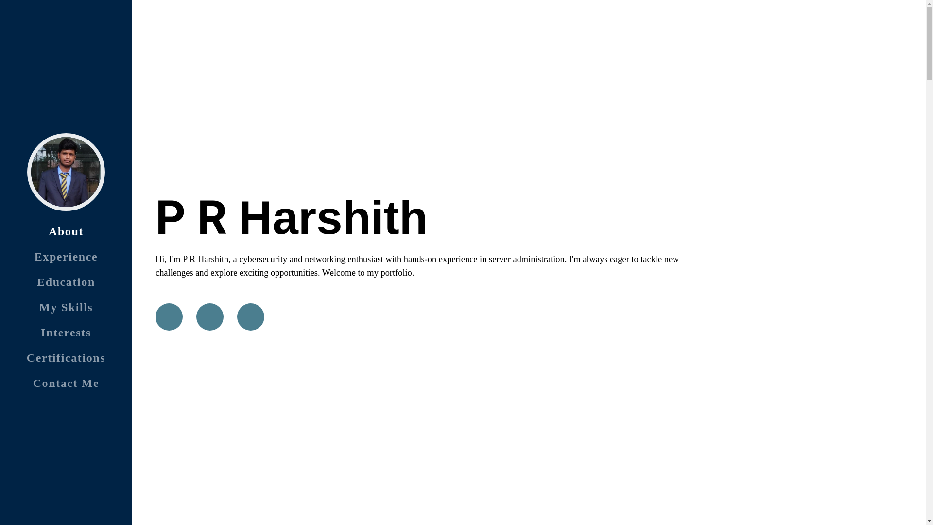 website screenshot of https://prharshith.pages.dev/