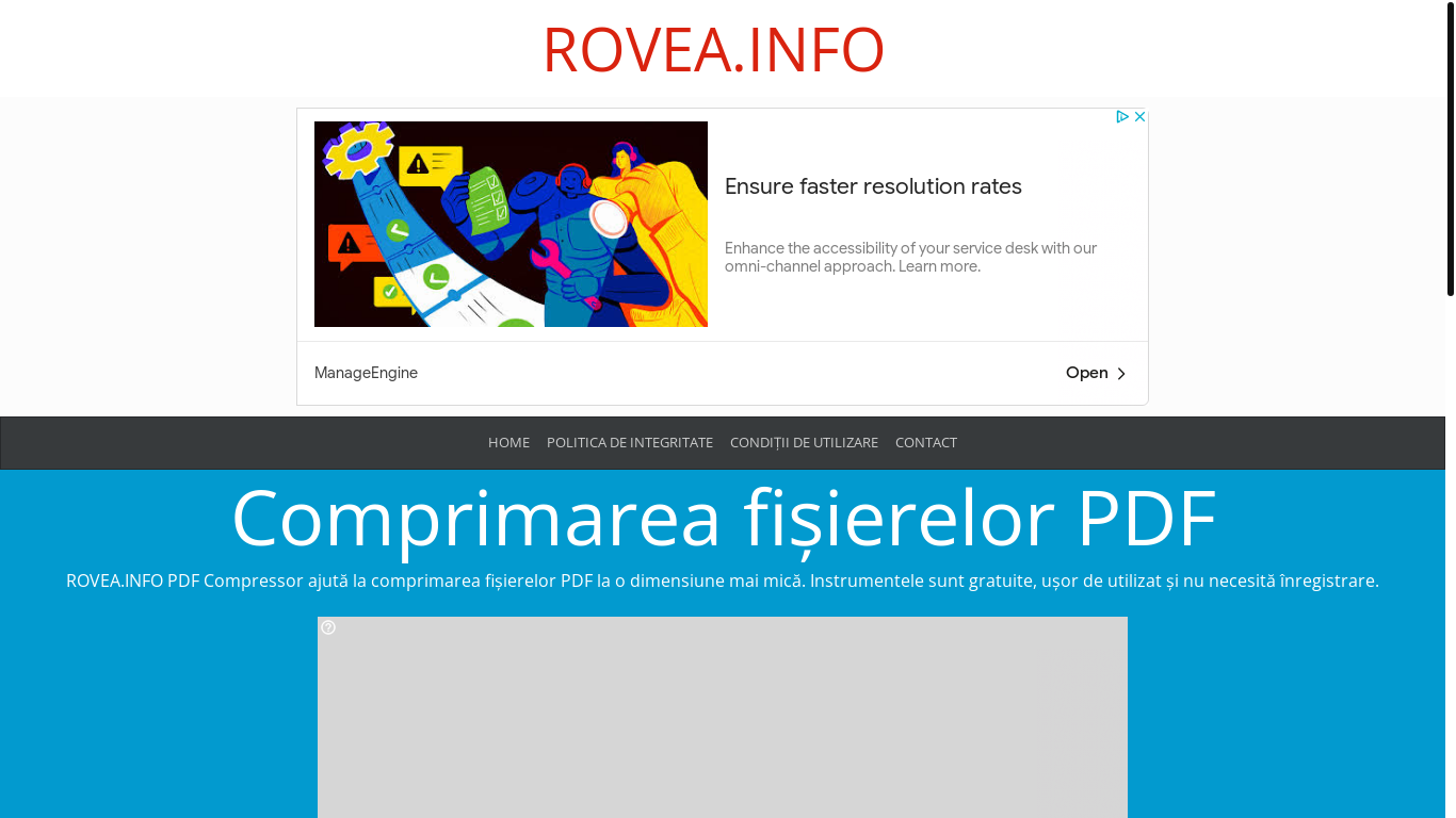 website screenshot of https://compress-pdf.rovea.info/