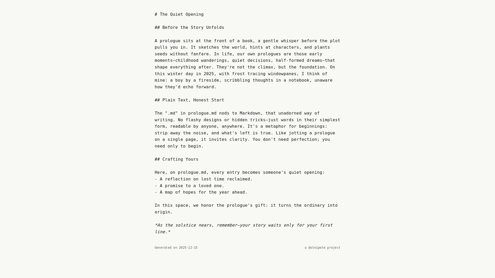 website screenshot of https://prologue.md/