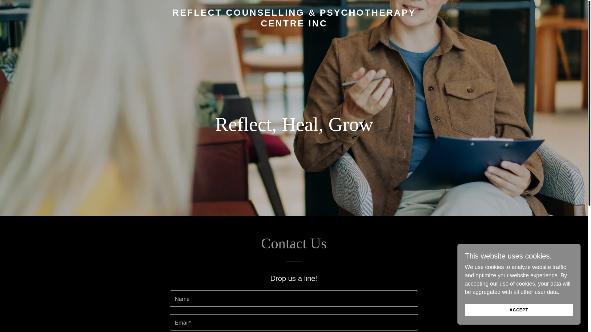website screenshot of https://reflectpsychotherapy.ca/