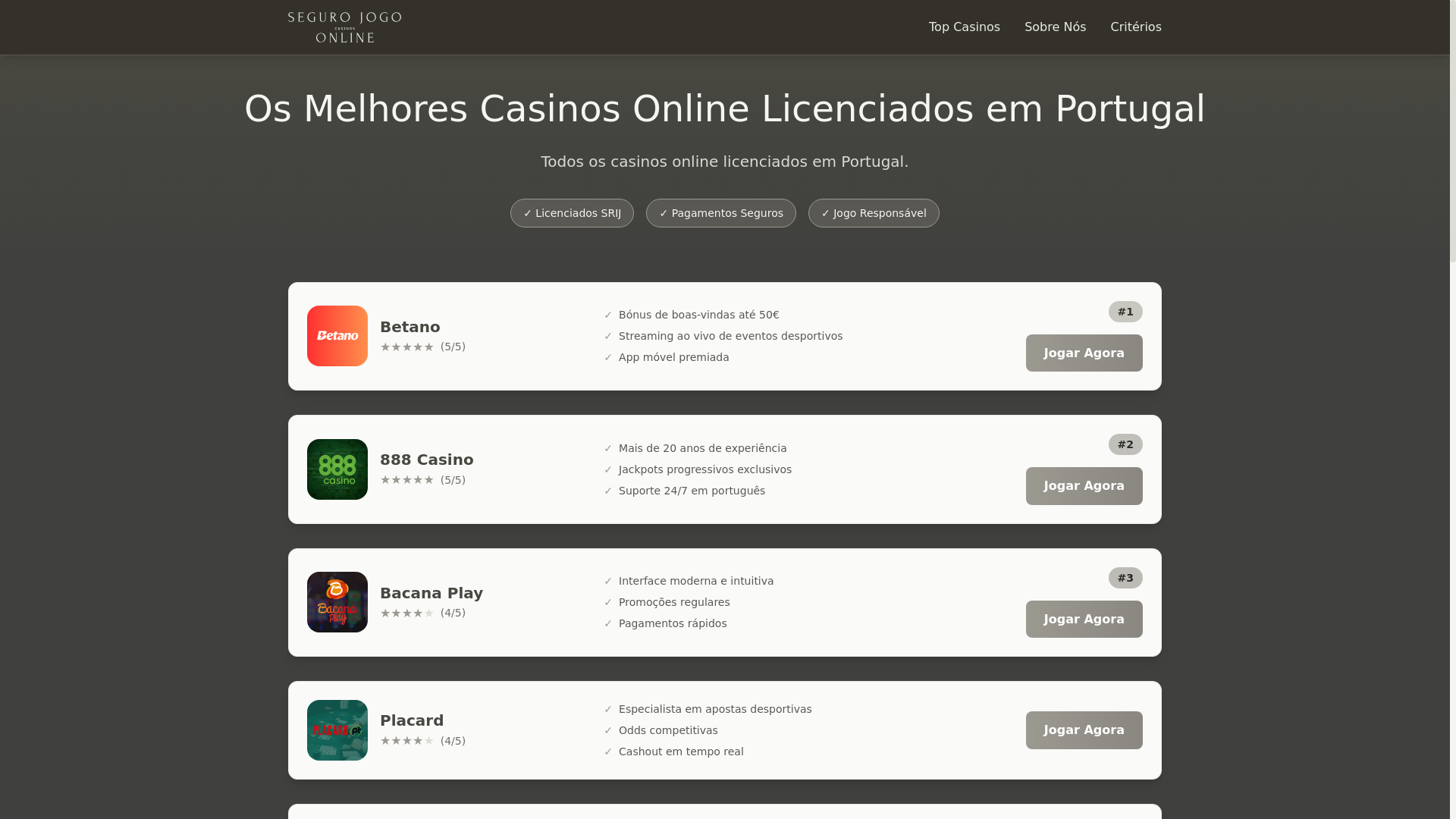 website screenshot of https://jogoresponsavelpt.com/