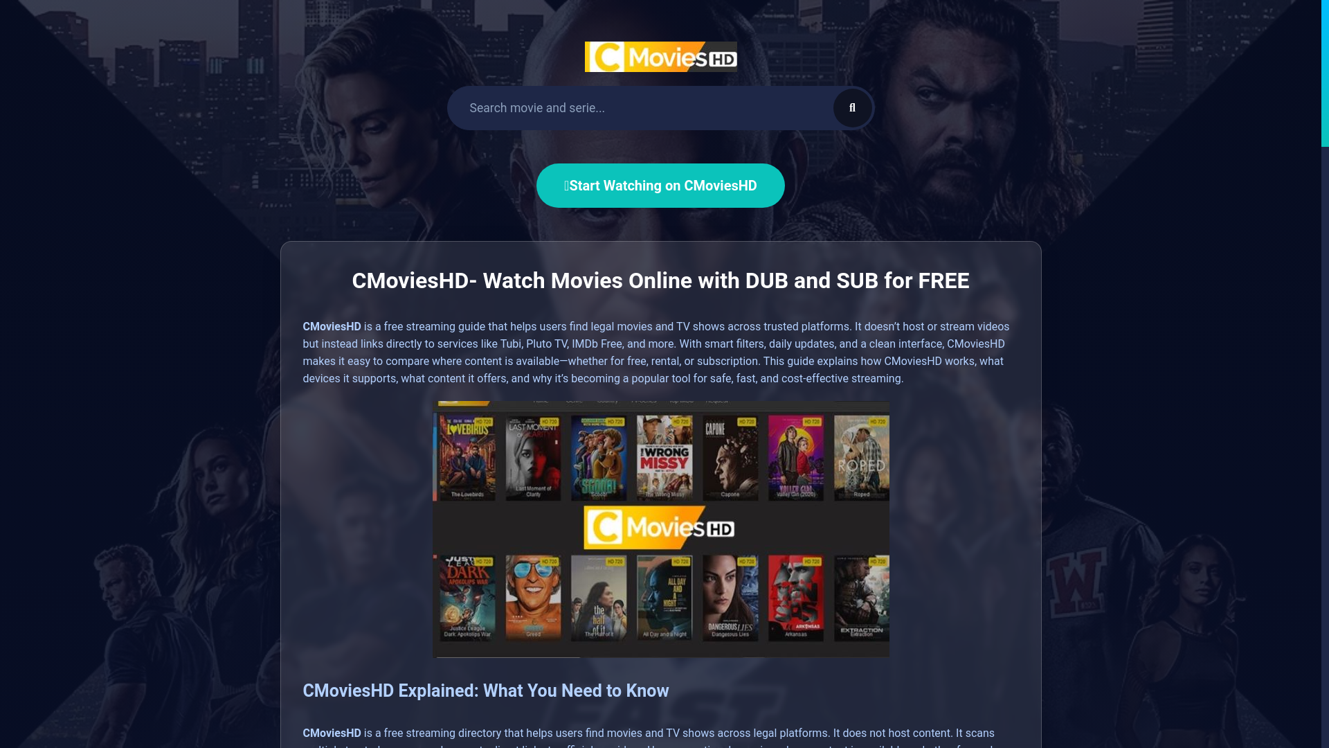 website screenshot of https://t1-cmovieshd.pages.dev/