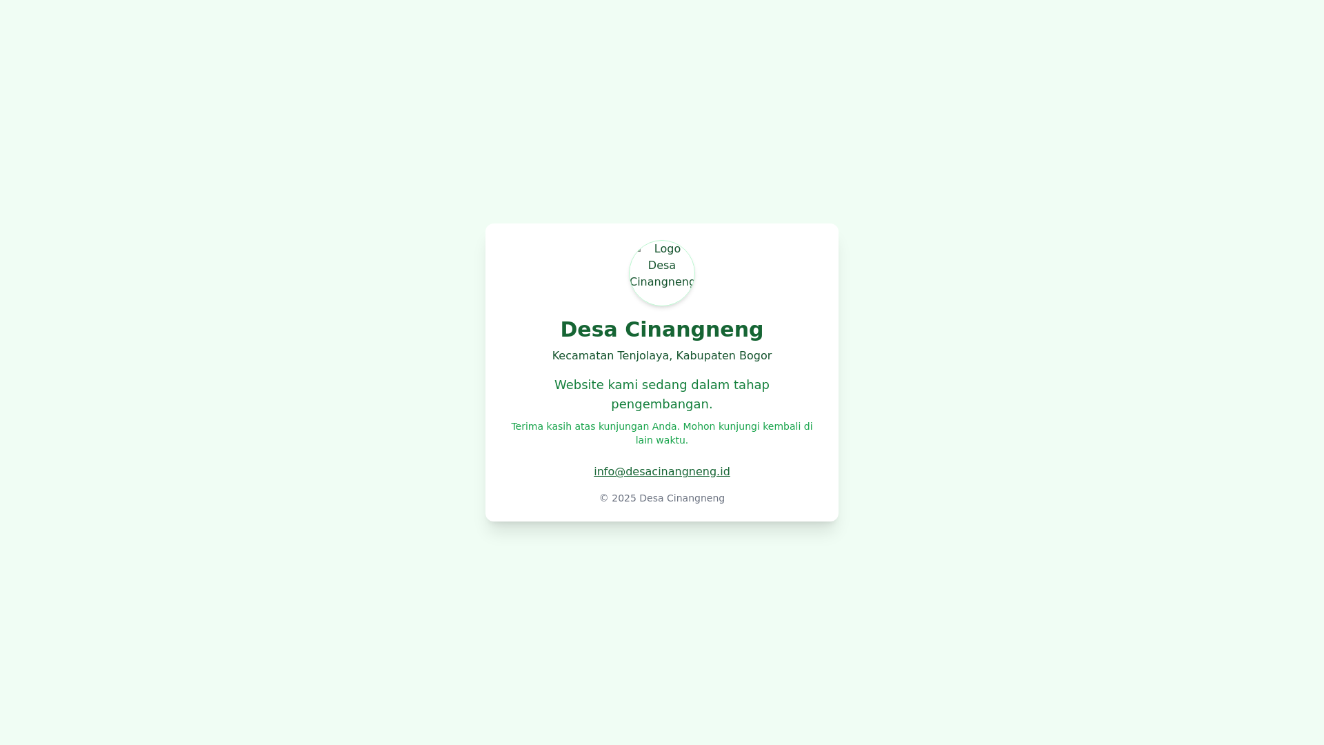website screenshot of https://bumdes-cinangneng.id/
