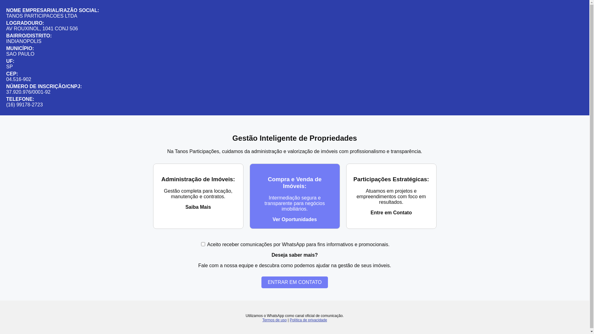 website screenshot of https://tanosbr.tech/