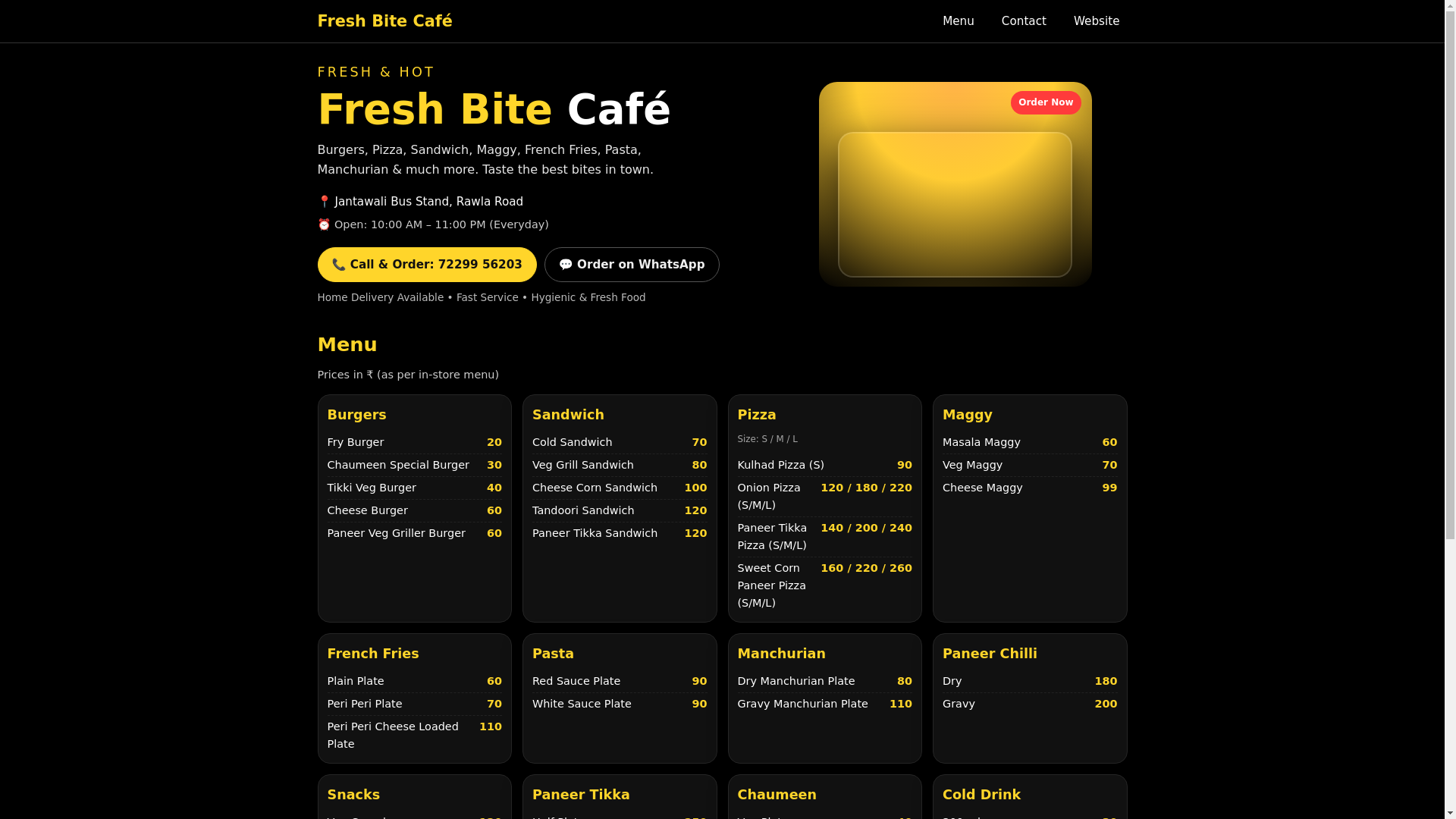 website screenshot of https://fbcafe.in/