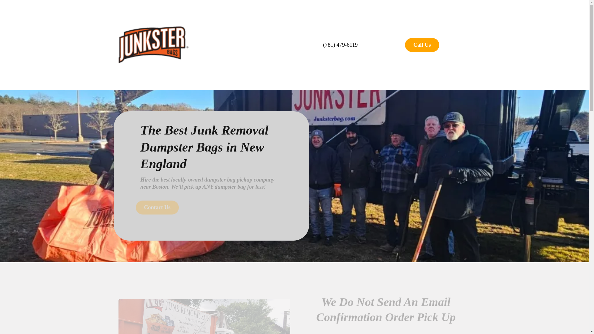 website screenshot of https://junksterbagpickup.com/