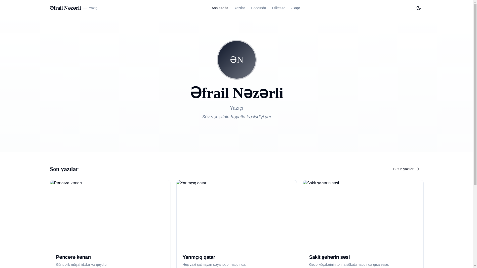 website screenshot of https://afrailnazarli.com/