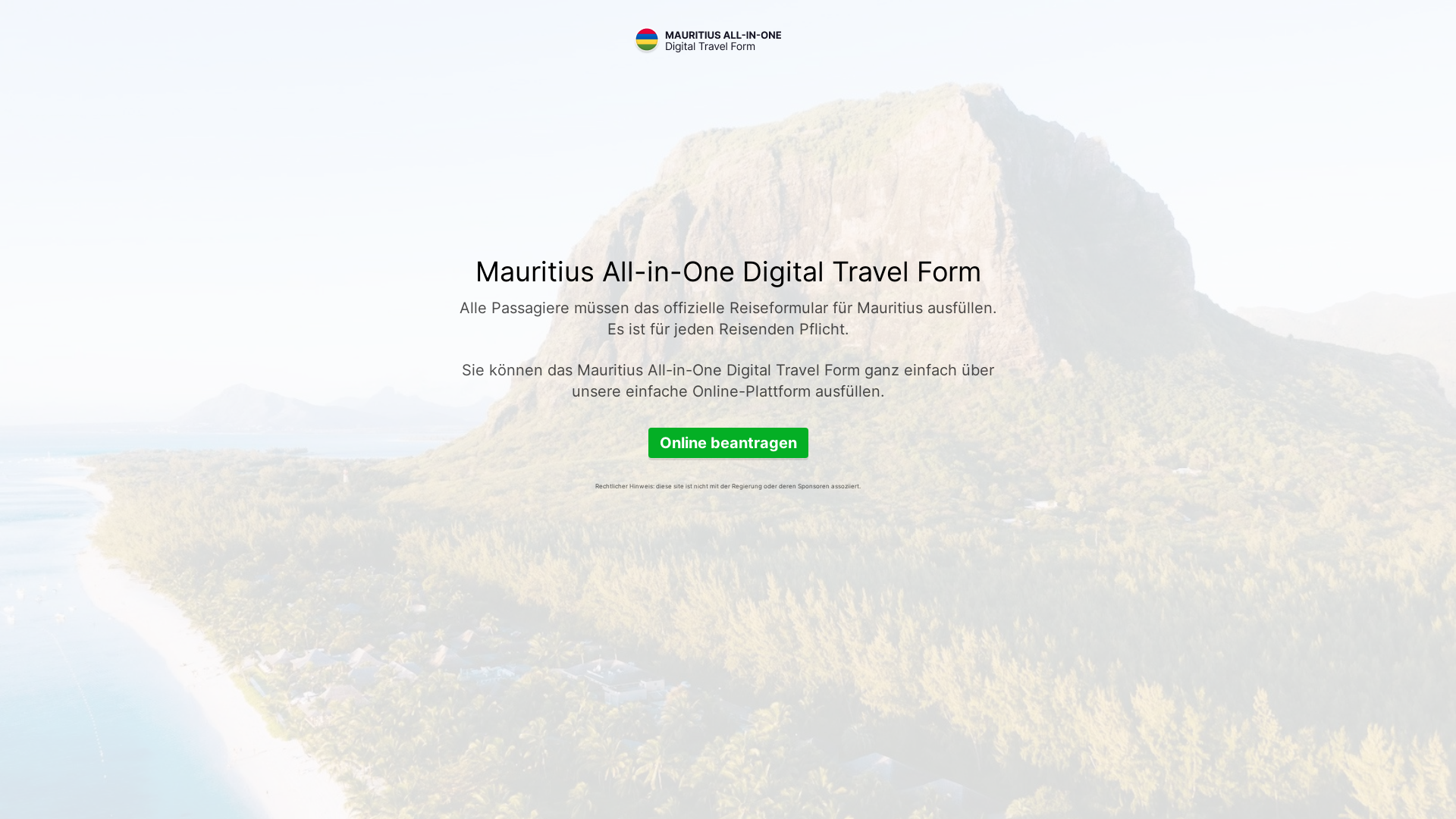 website screenshot of https://digitaltravelform.pages.dev/