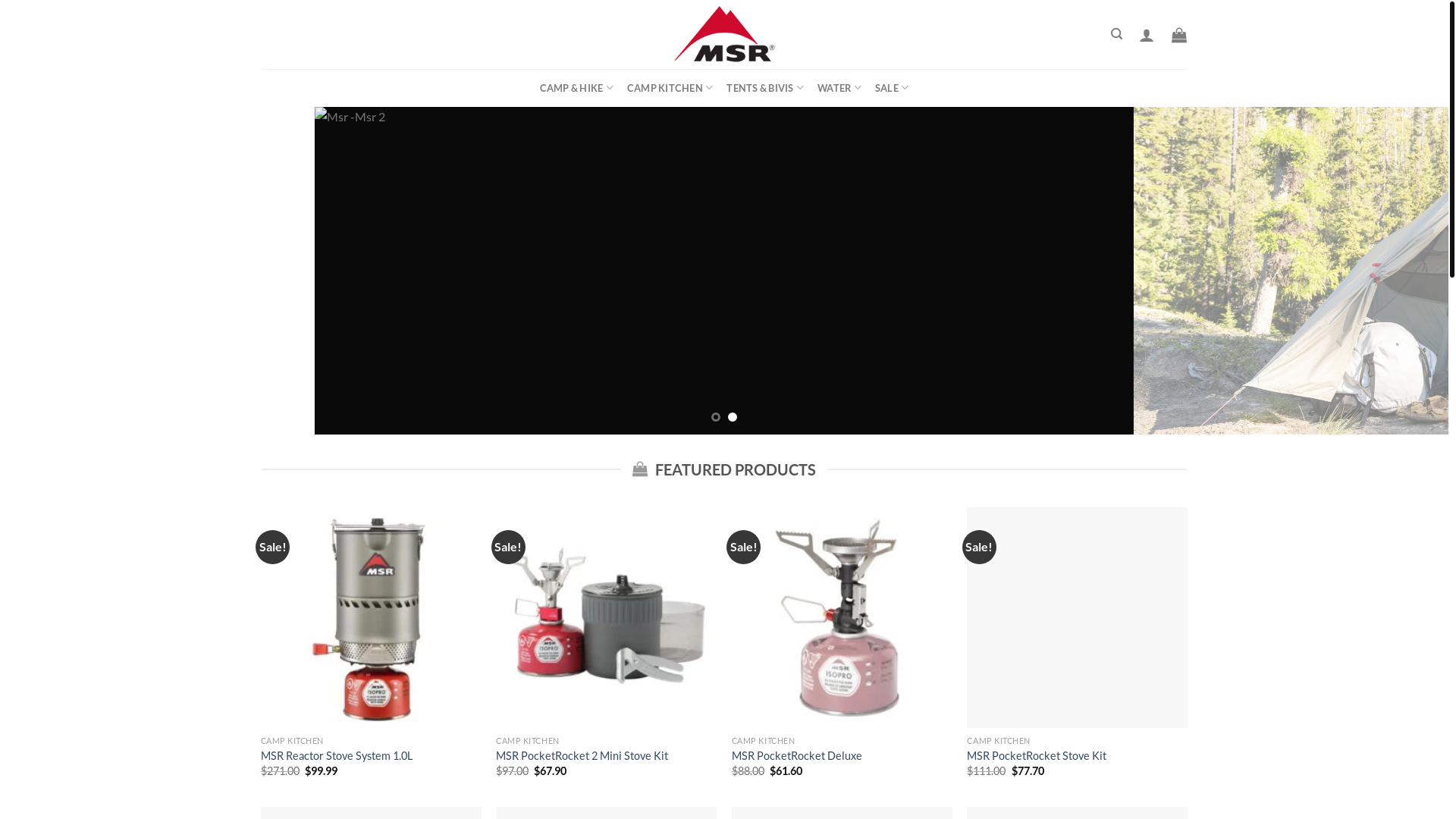 website screenshot of https://msrcampinggear.com/