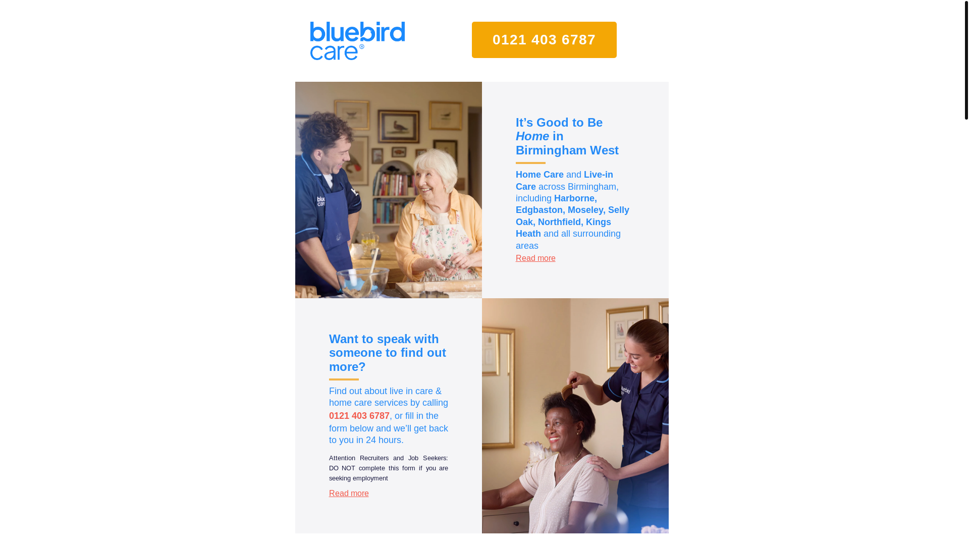 website screenshot of https://bluebird-care.uk/