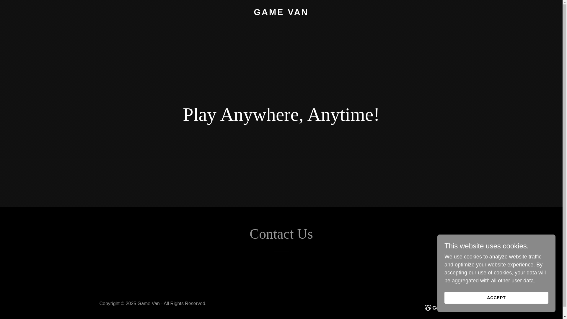website screenshot of https://gamevan.fun/