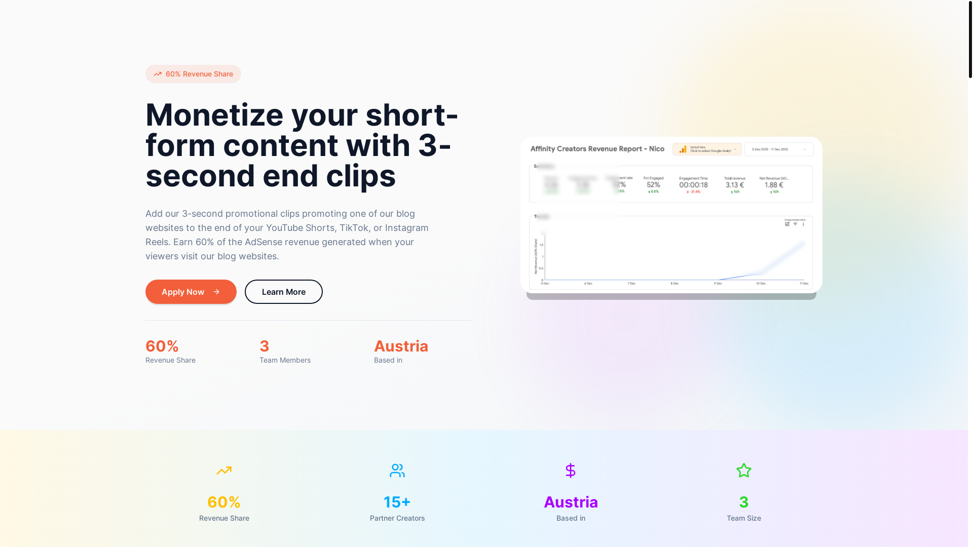 website screenshot of https://affinitycreators.at/