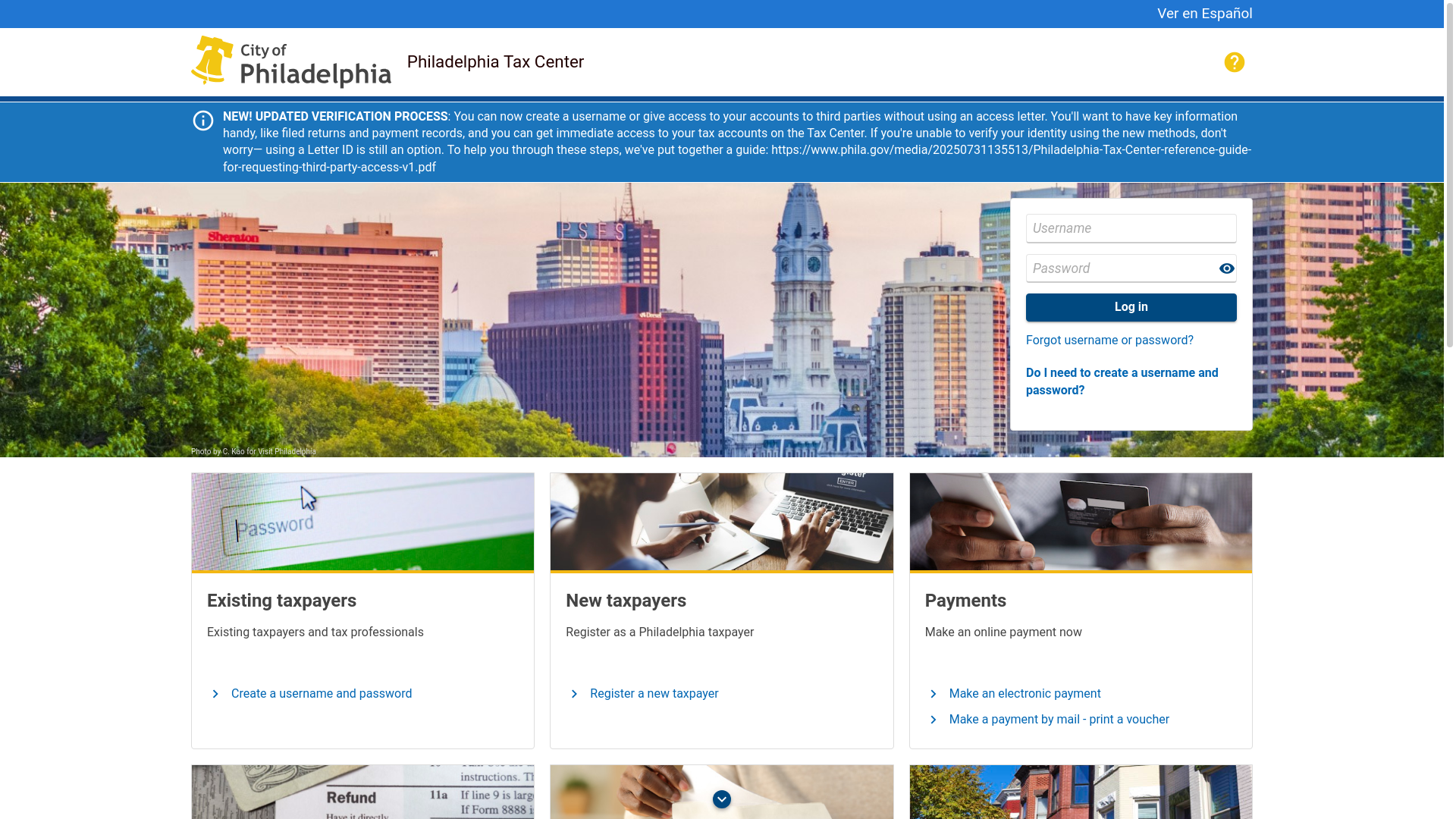 website screenshot of https://tax-services.phila.gov/_/#4