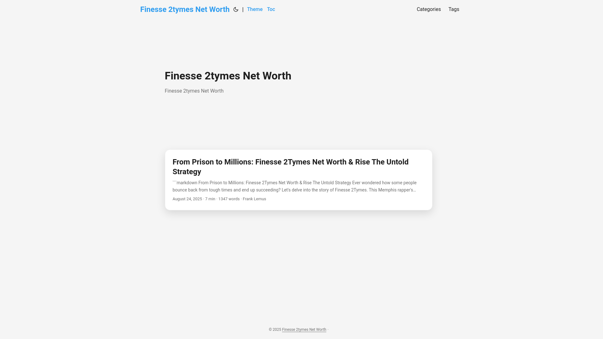 website screenshot of https://finesse-2tymes-net-worth.pages.dev/