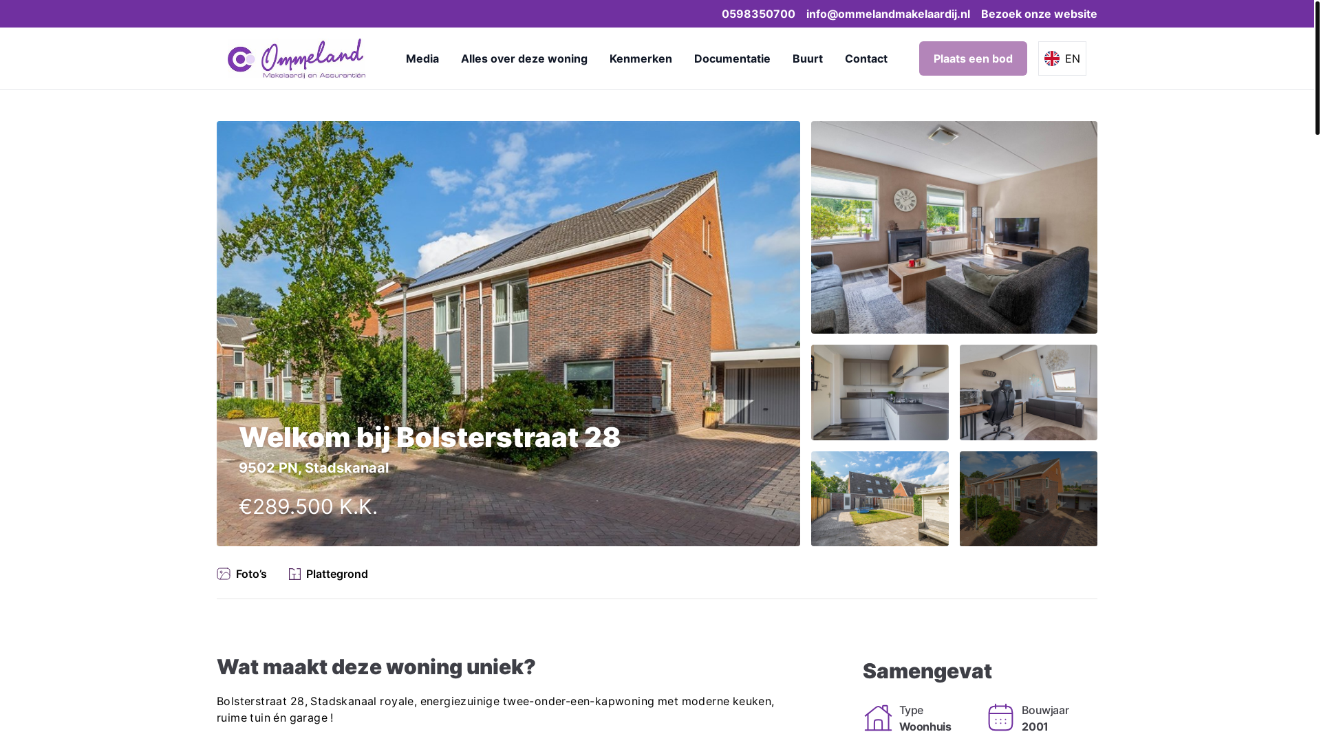 website screenshot of https://bolsterstraat28.nl/