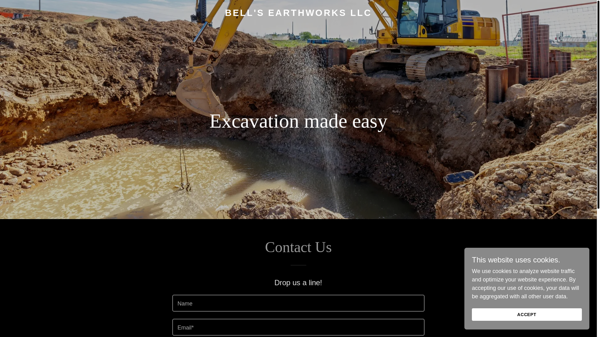 website screenshot of https://bellsearthworks.com/