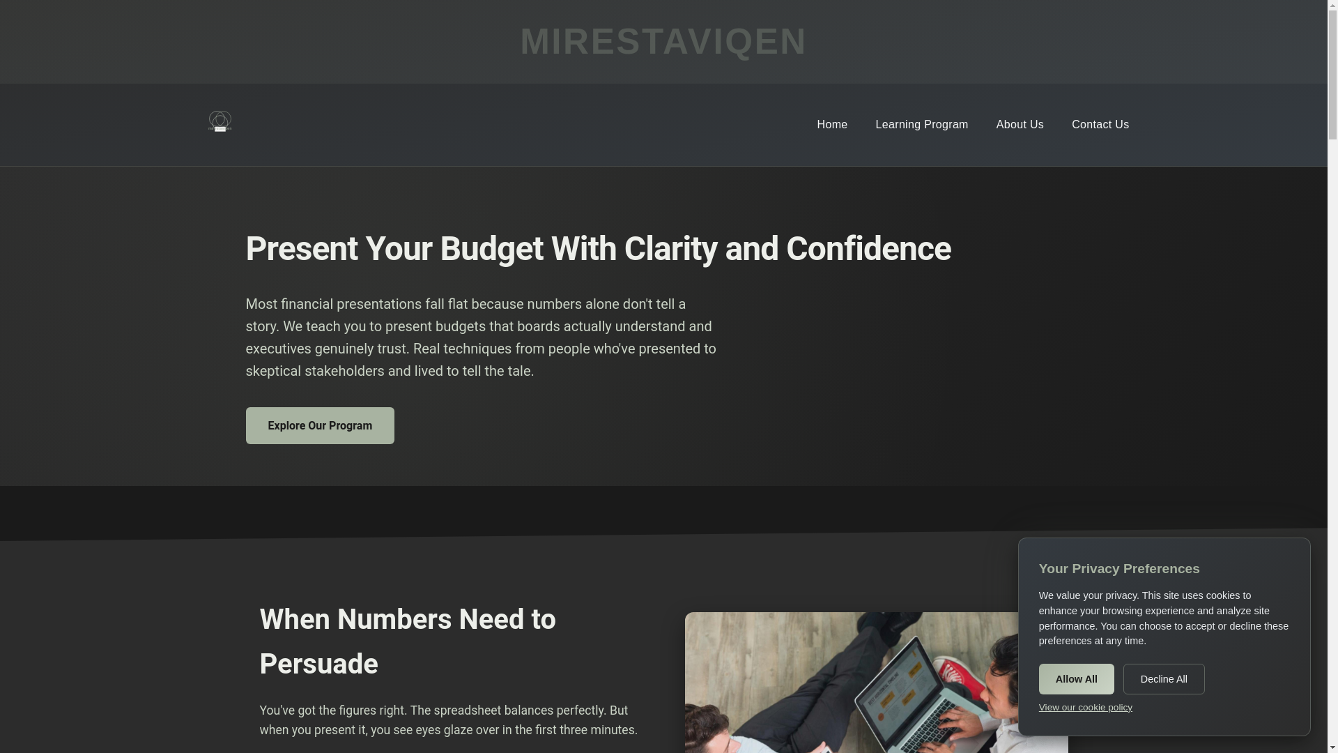website screenshot of https://mirestaviqen.com/