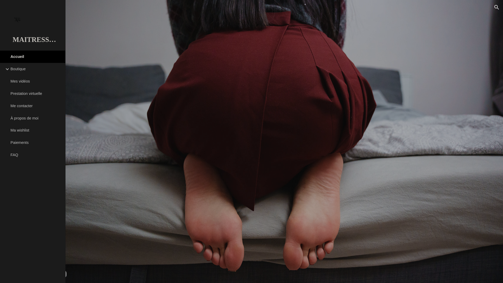 website screenshot of https://www.maitresseariaa.com/