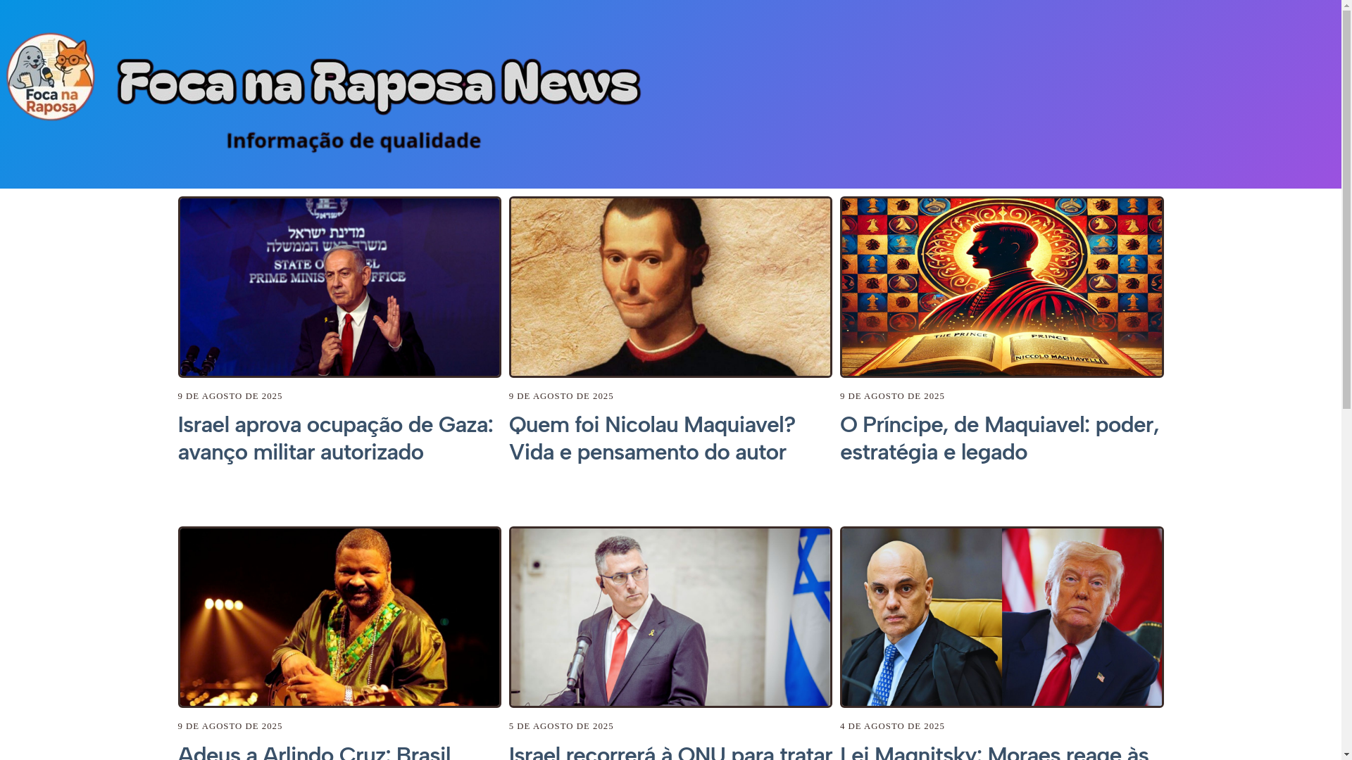 website screenshot of https://focanaraposanews.com.br/