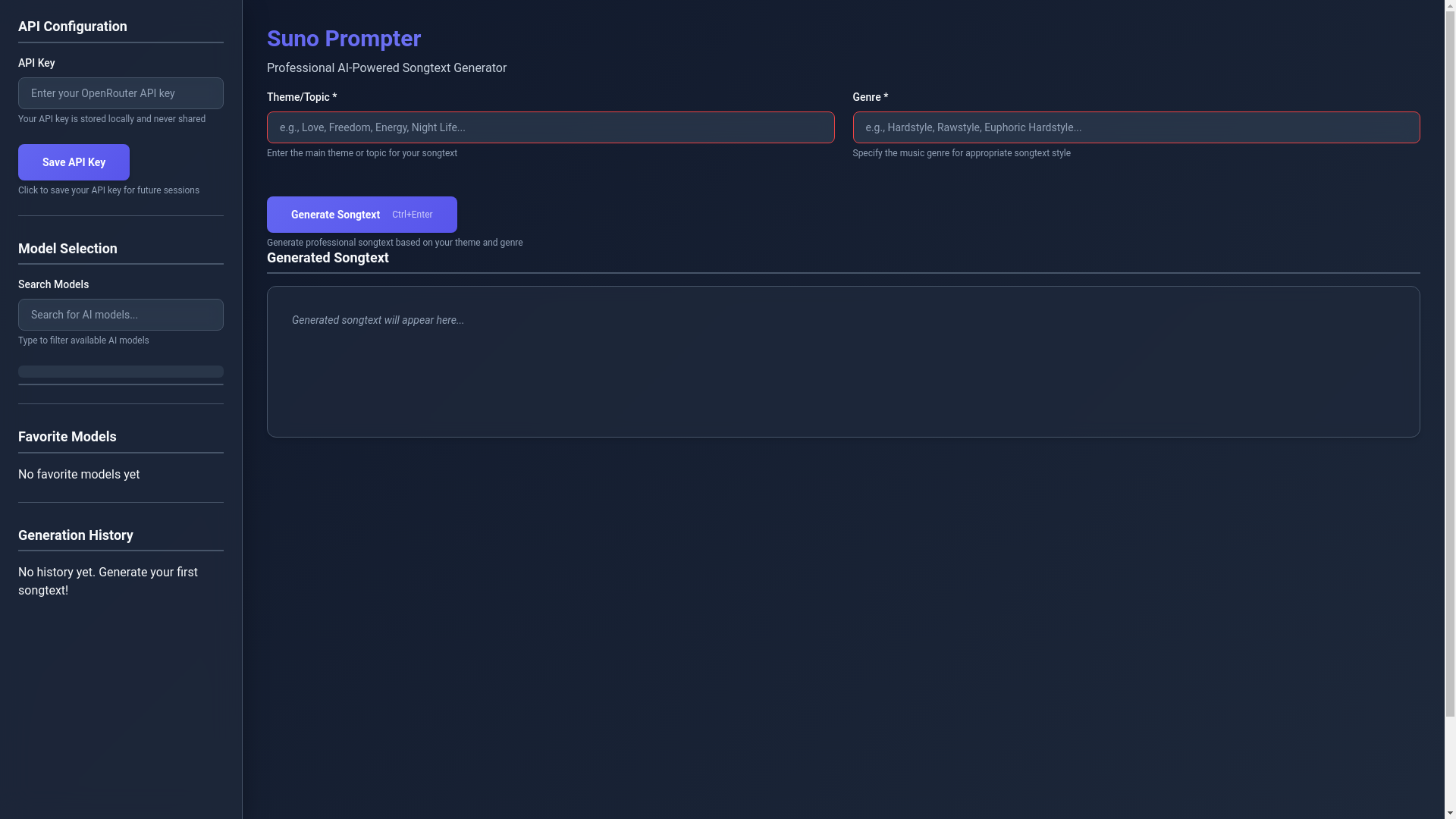 website screenshot of https://suno-prompter.pages.dev/