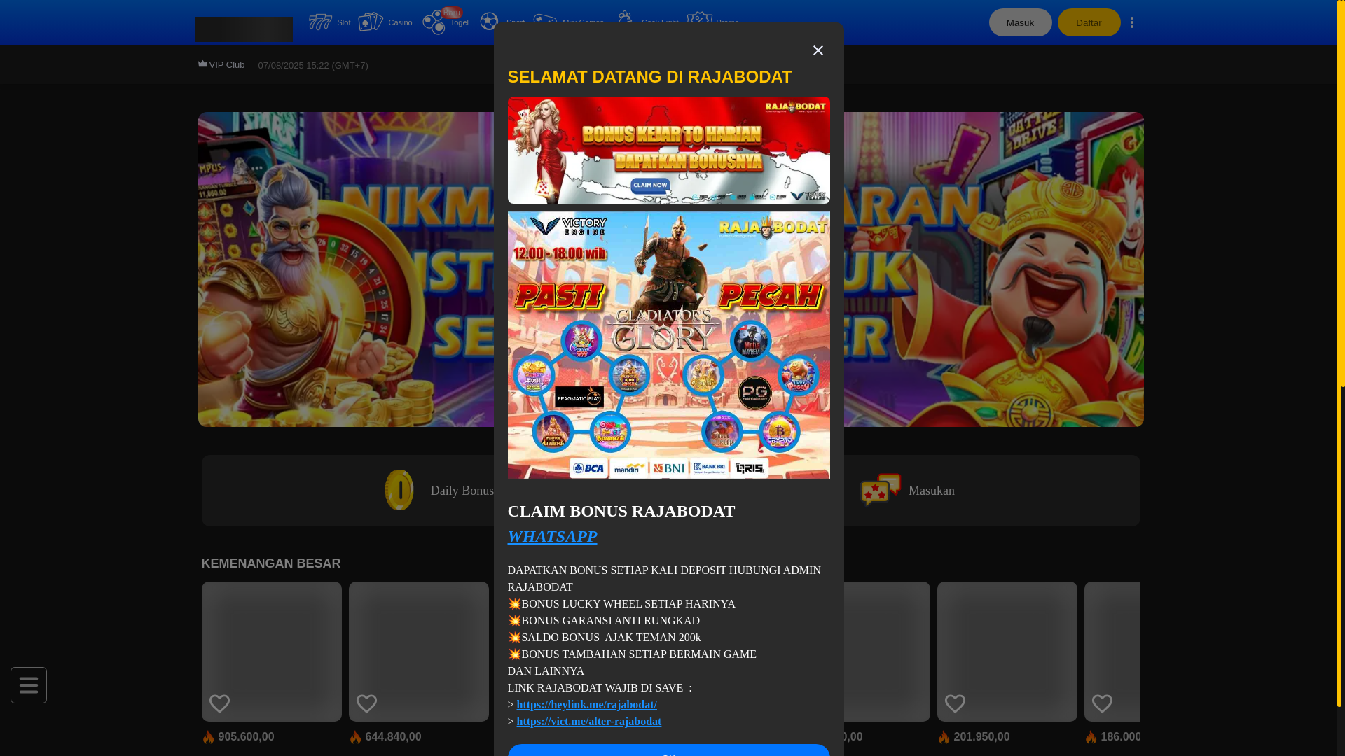website screenshot of https://rajabodat138.com/