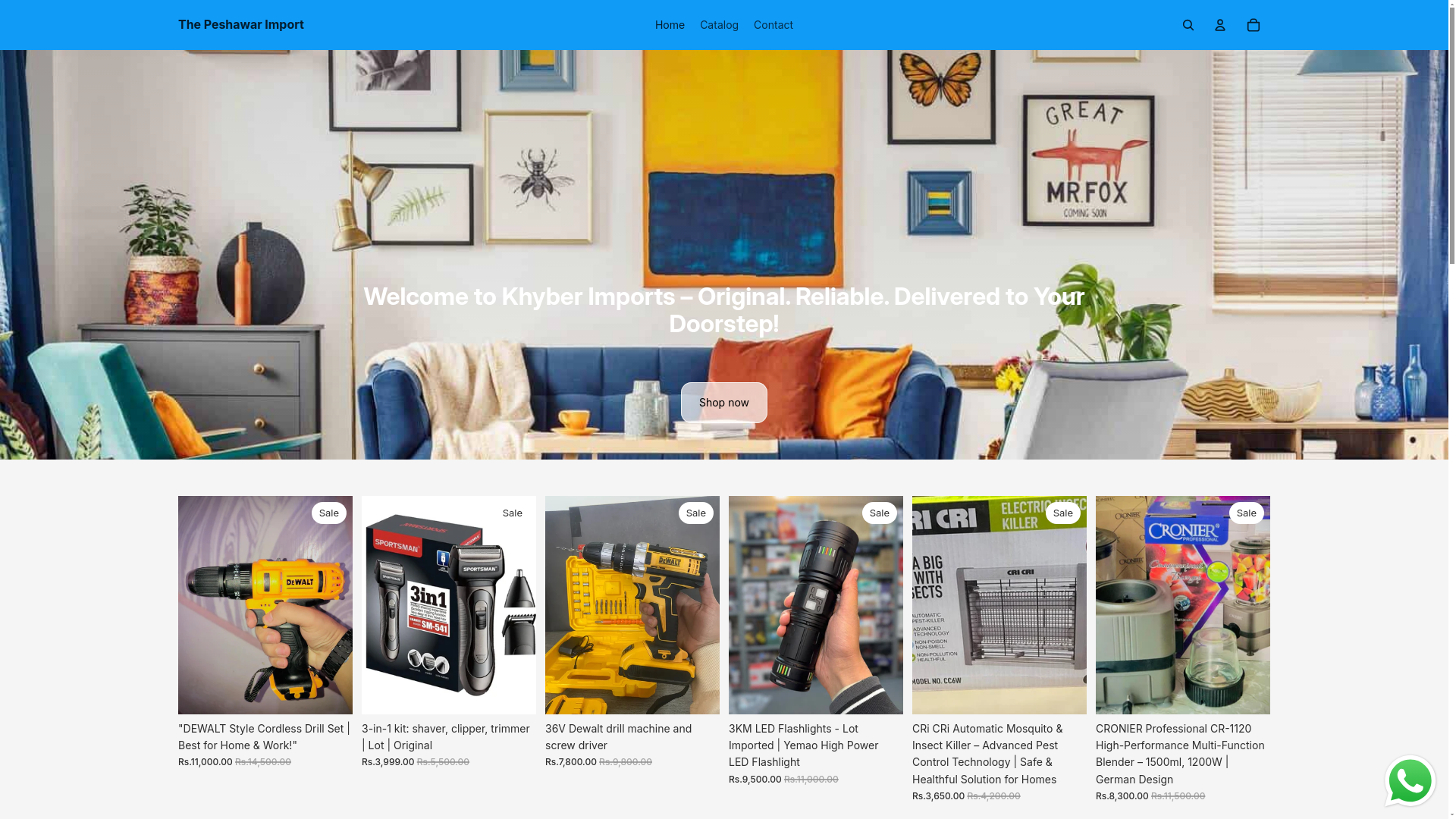website screenshot of https://khanrise.shop/