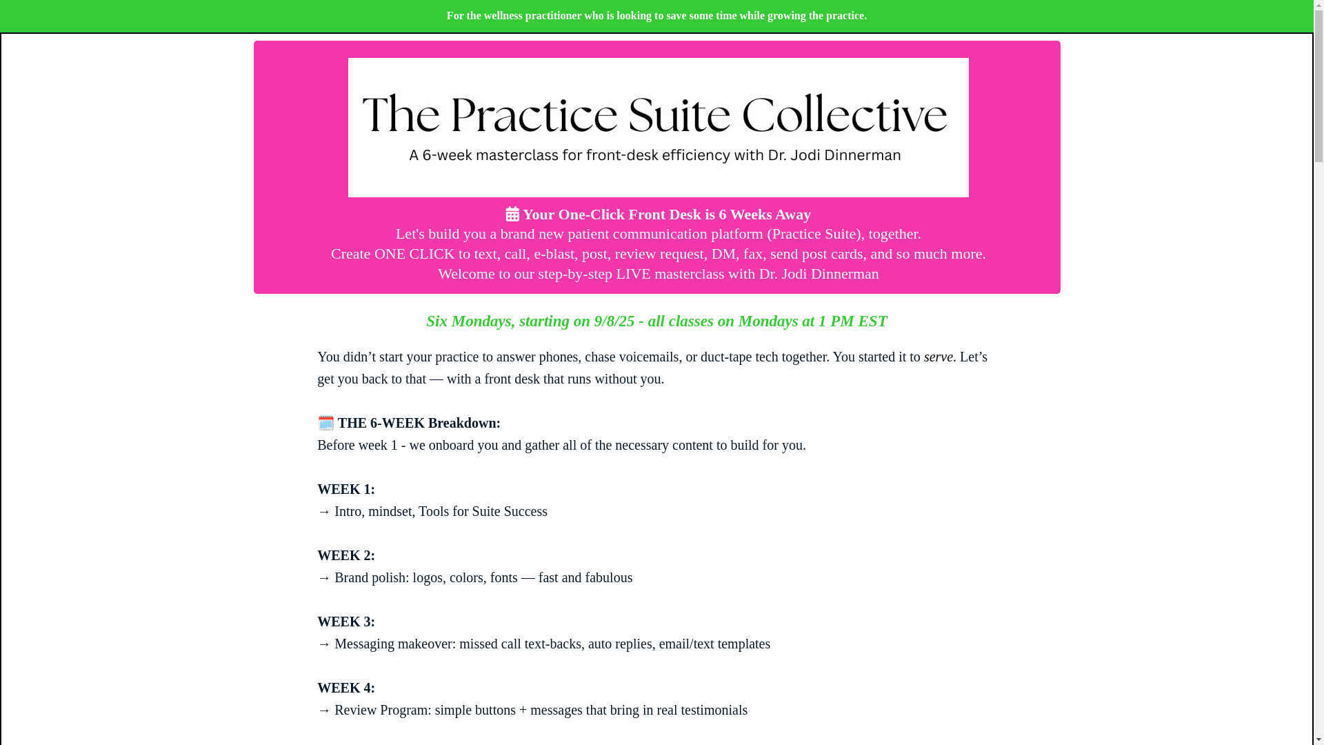 website screenshot of https://practicesuitecollective.com/