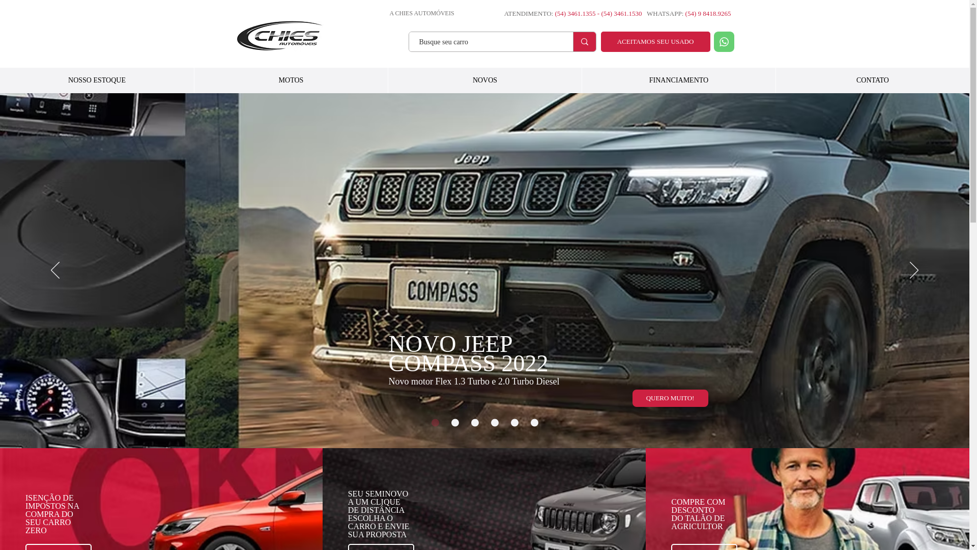 website screenshot of https://chiesautomoveis.com.br