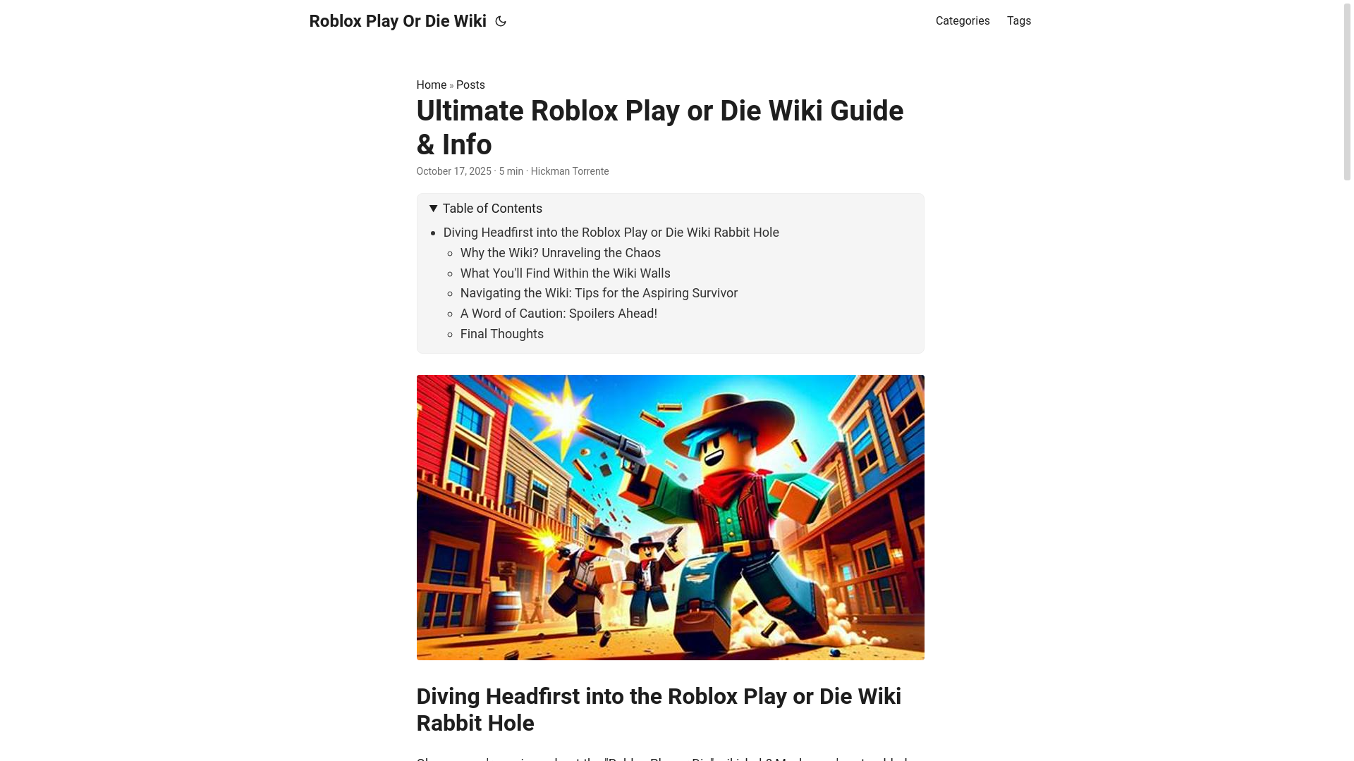 website screenshot of https://roblox-play-or-die-wiki.pages.dev/