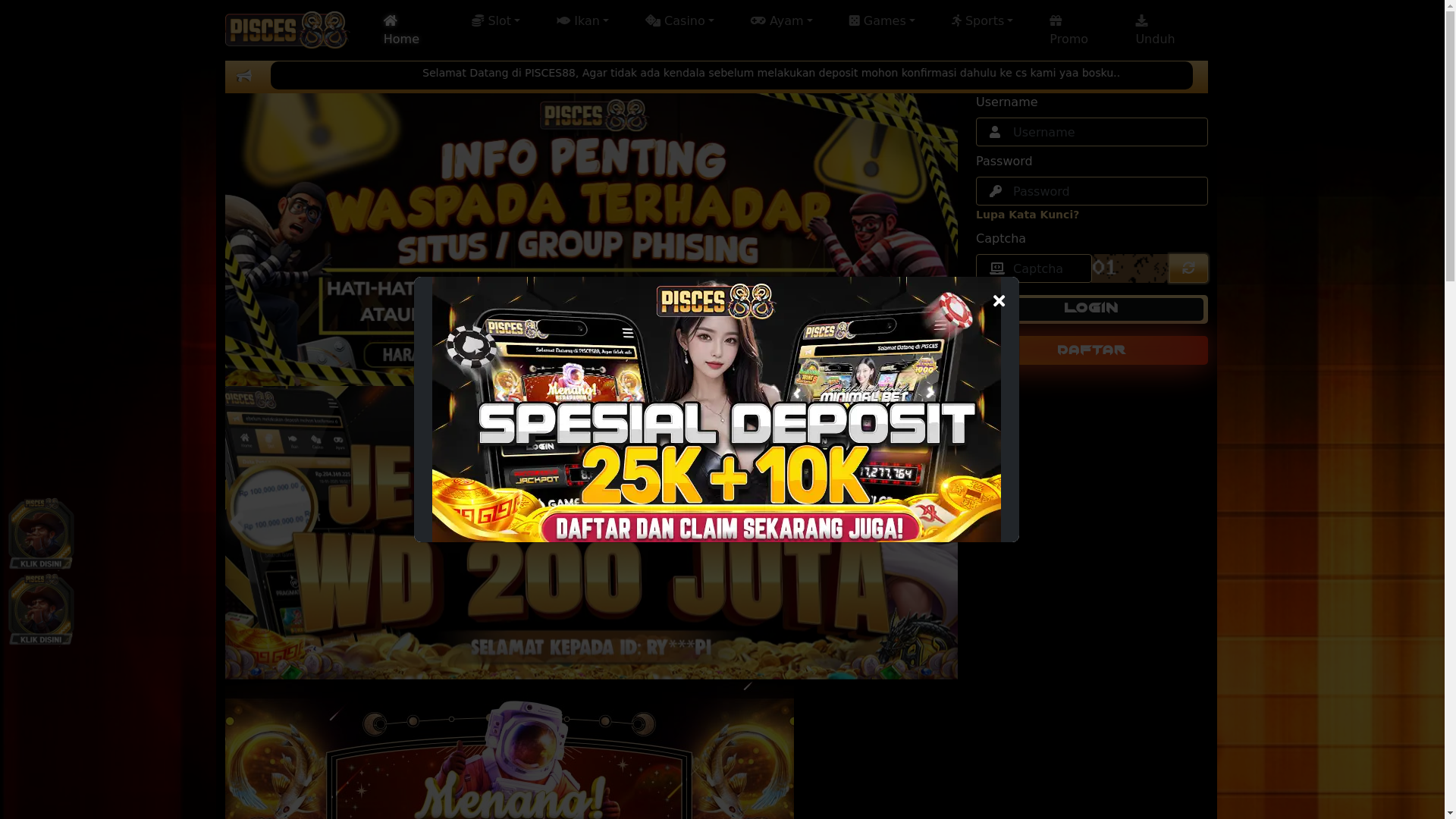 website screenshot of https://pisces88cuan32.monster/