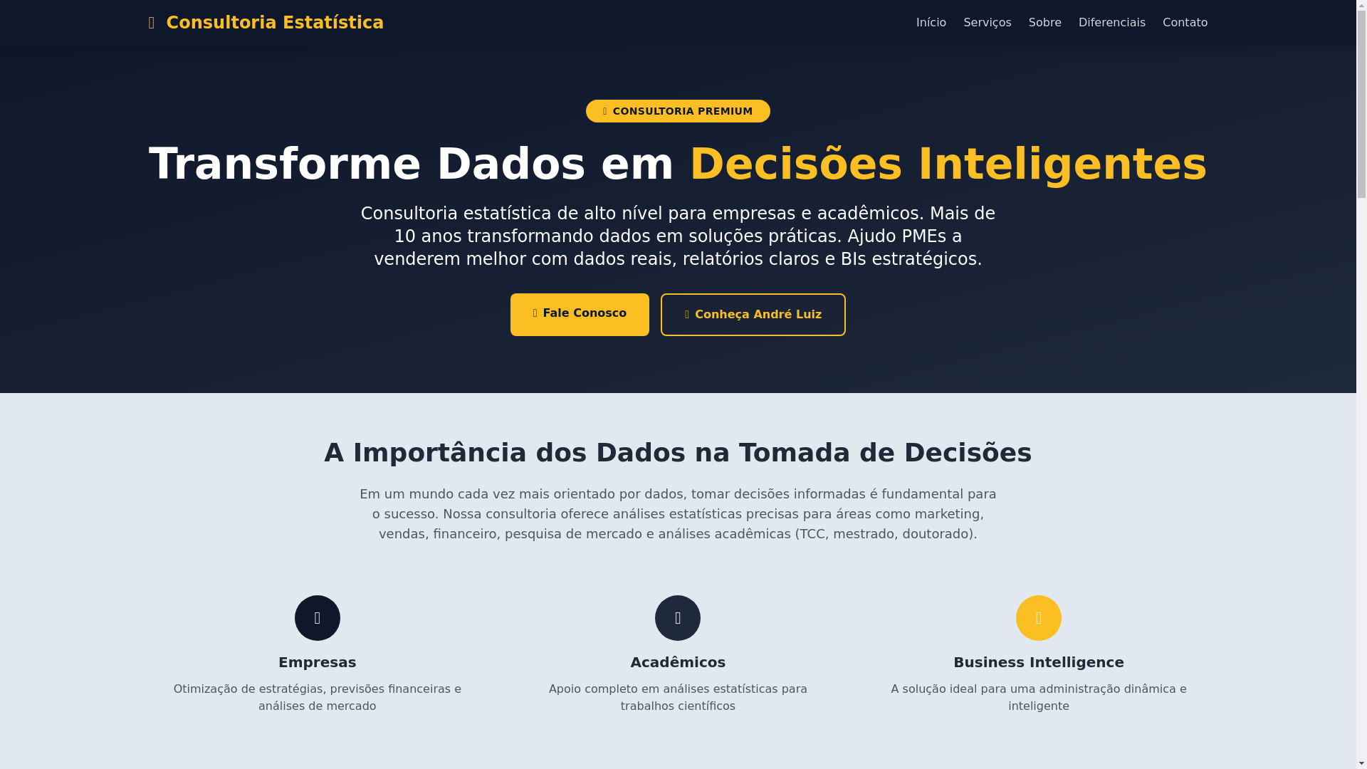 website screenshot of https://dnaconsultoriaestatistica.pages.dev/