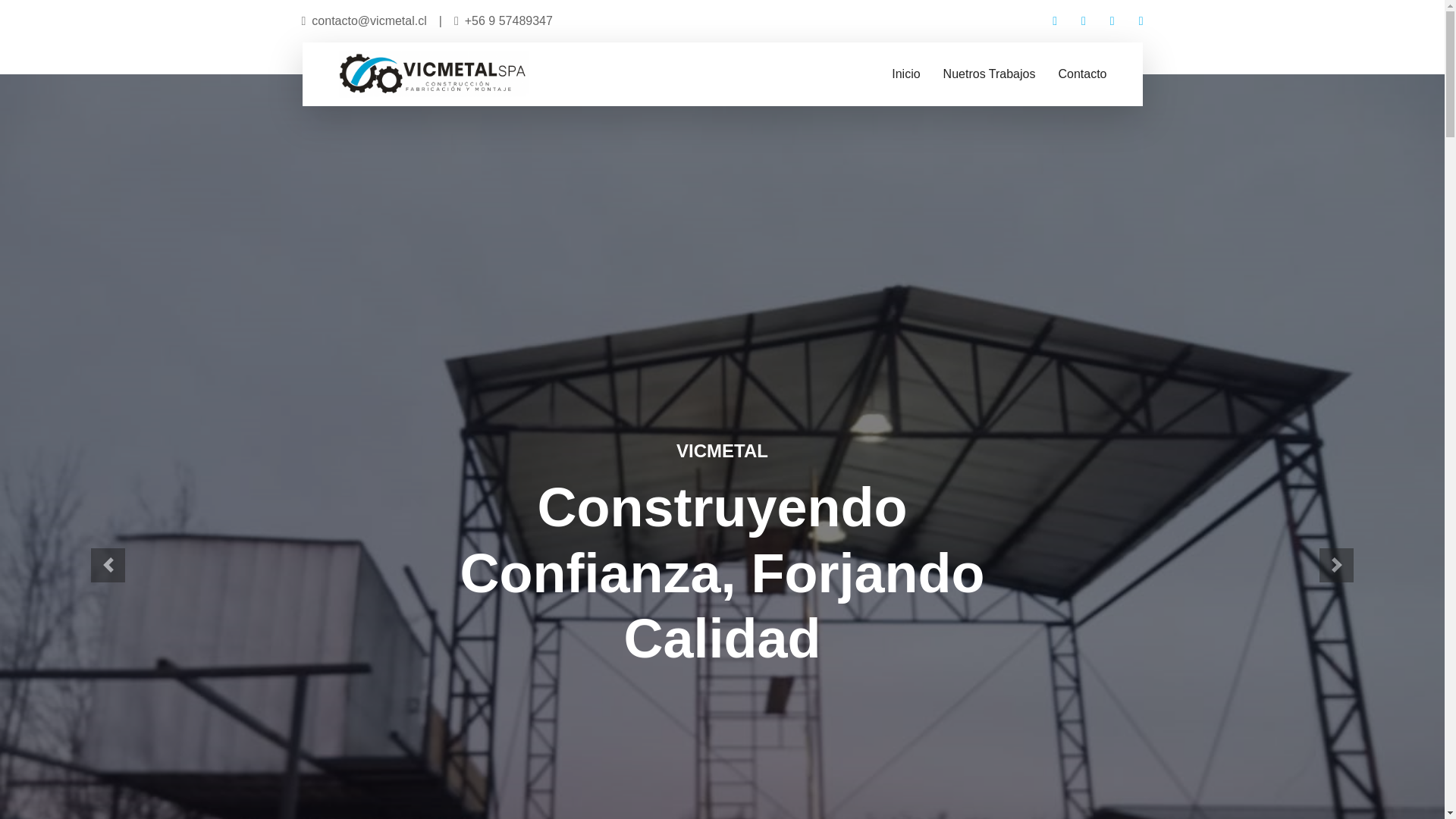 website screenshot of https://vicmetal.cl/