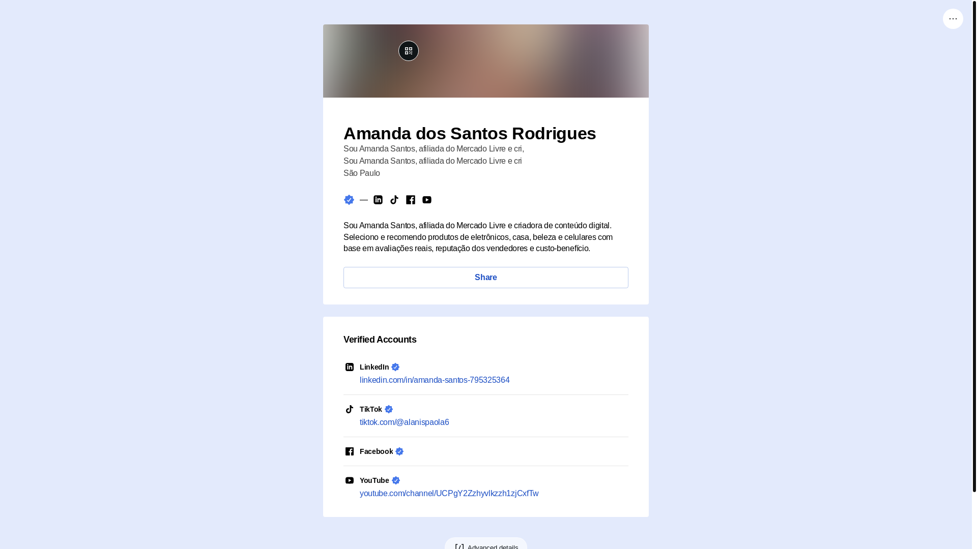 website screenshot of https://amandadossantosrodrigues.link/
