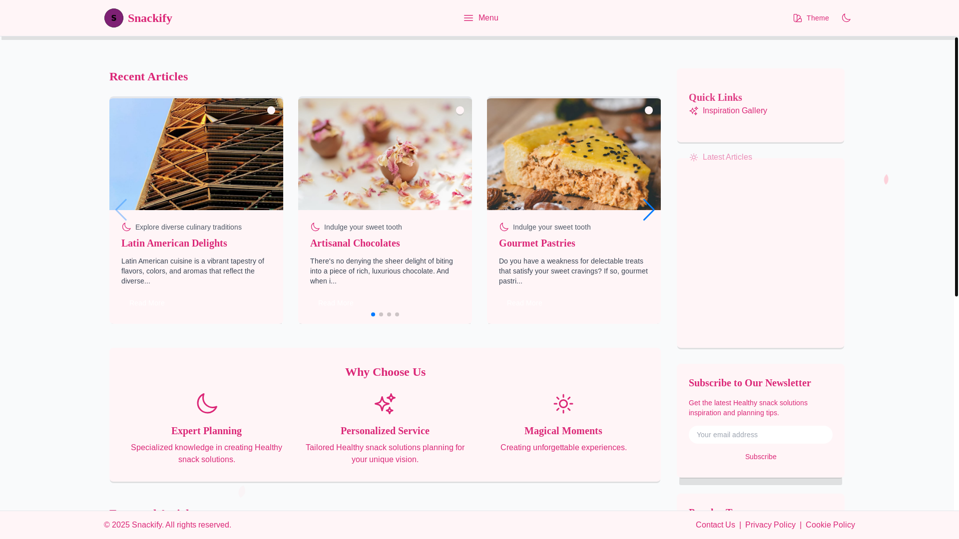 website screenshot of https://snacksolutions.food/