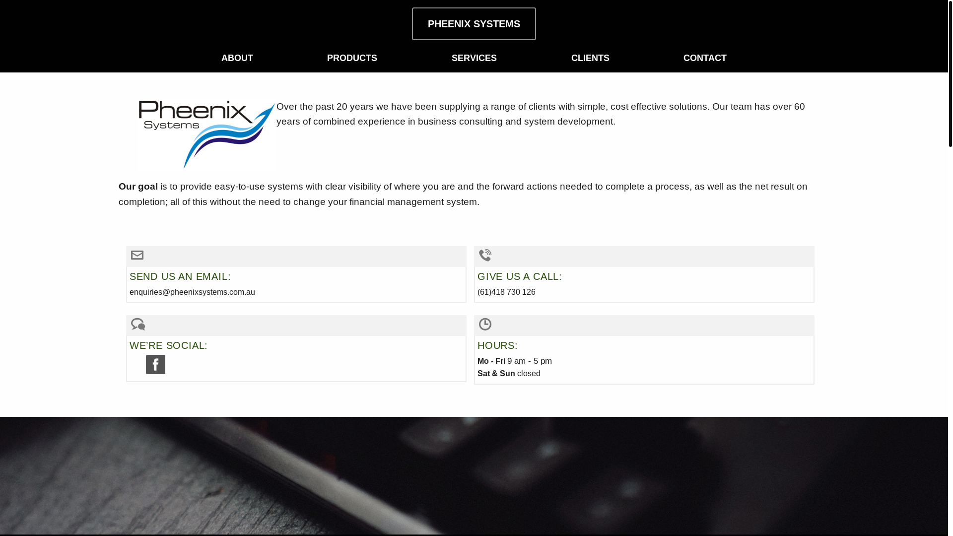 website screenshot of https://pheenixsystems.online/