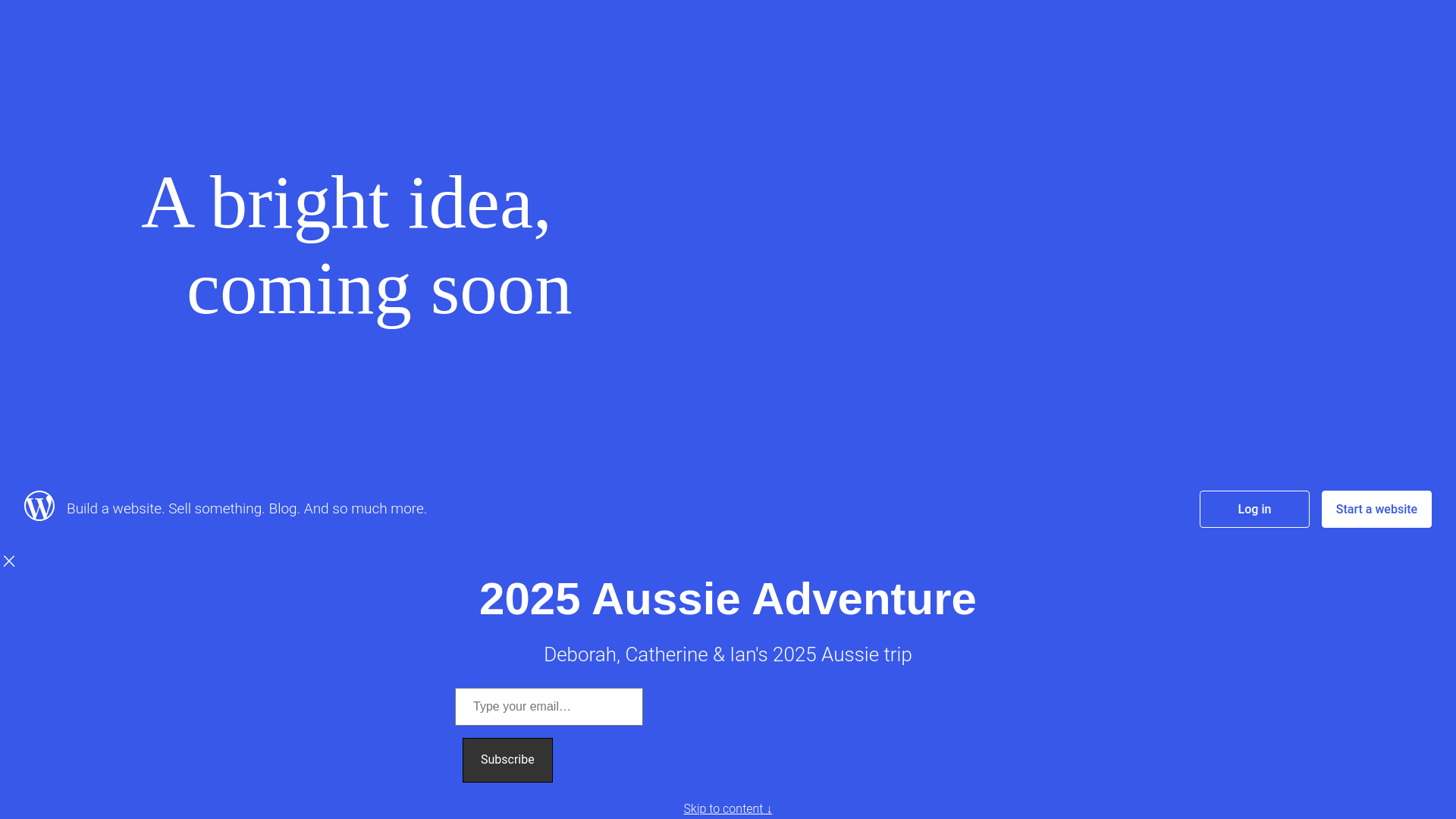 website screenshot of https://2025aussieadventure.blog/